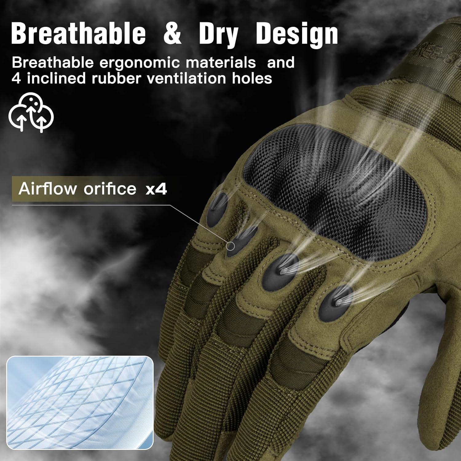 Guantes Tácticos Free Soldier para Hombres - Negro y Verde