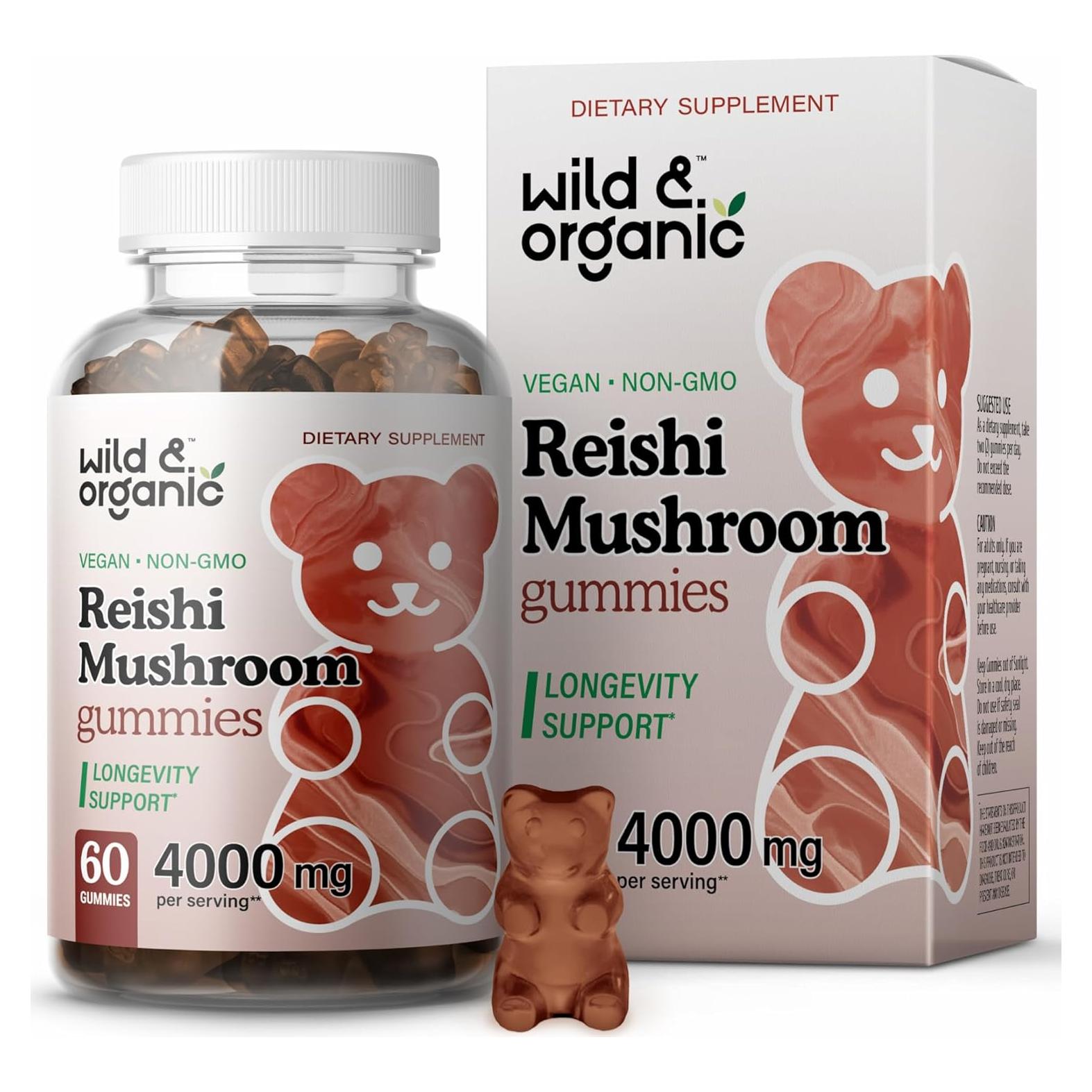 Gomitas de Hongo Reishi Silvestre y Orgánico 1000 mg - 60 Masticables