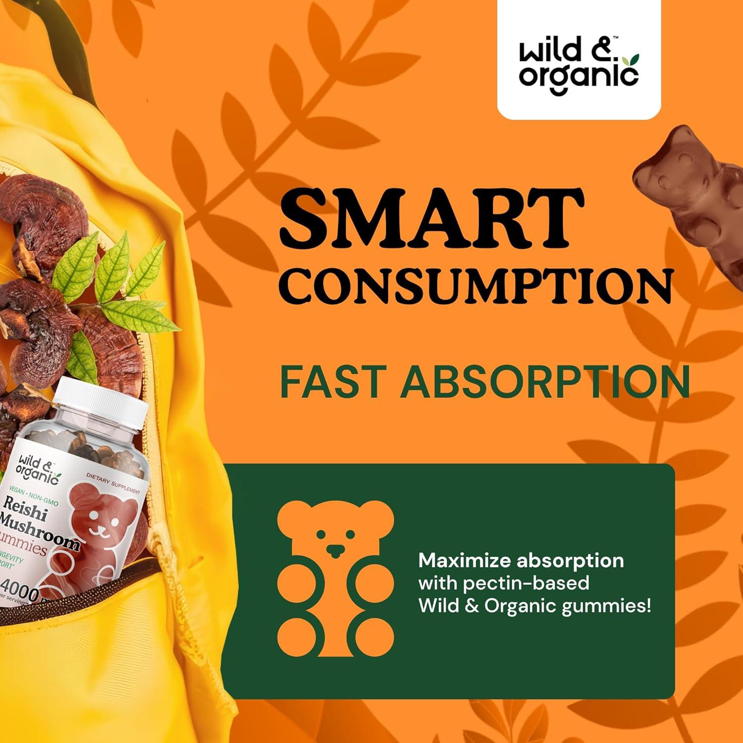 Gomitas de Hongo Reishi Silvestre y Orgánico 1000 mg - 60 Masticables