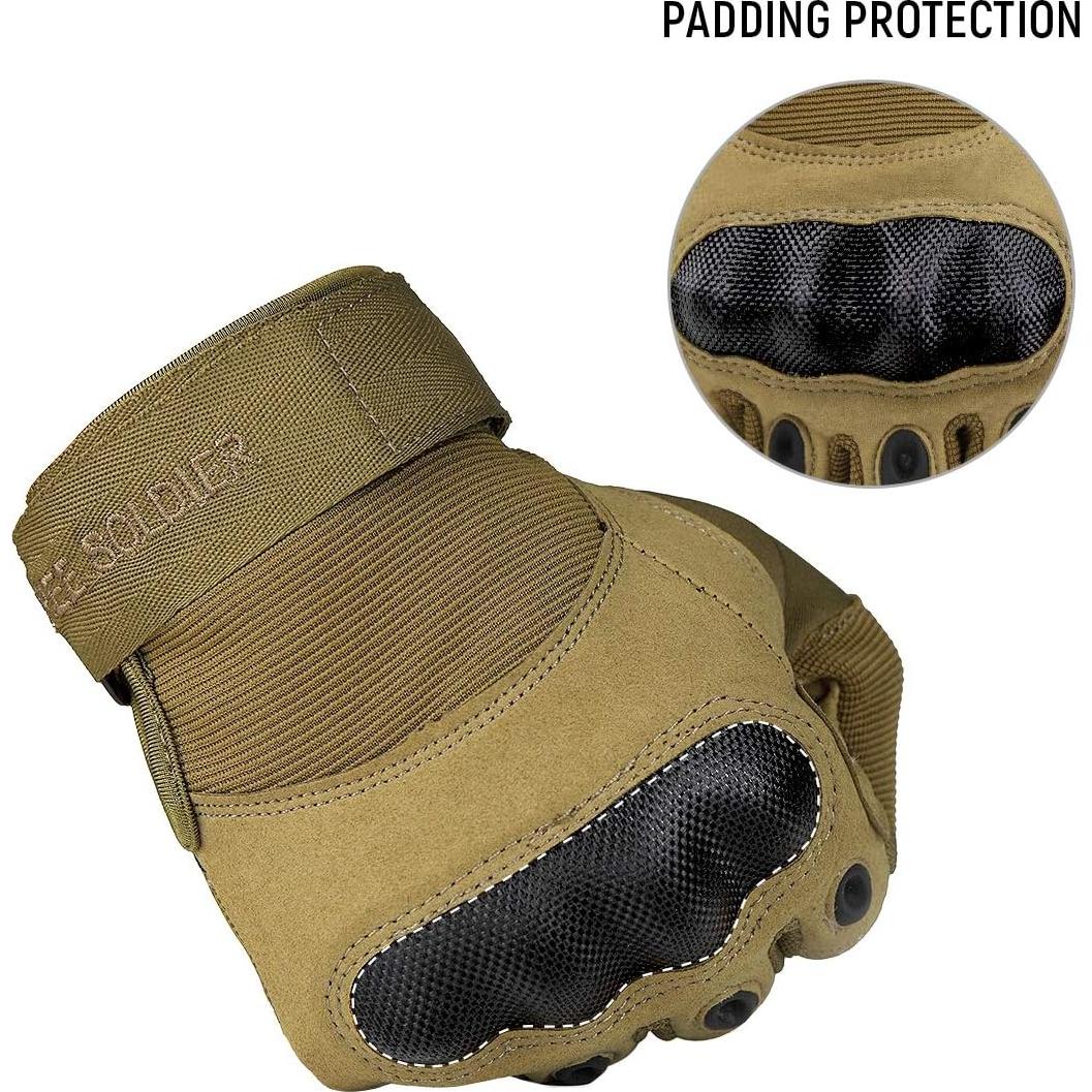 Guantes Tácticos Free Soldier para Hombres - Negro, Pequeño
