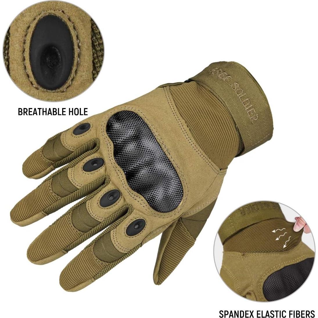 Guantes Tácticos Free Soldier para Hombres - Negro, Pequeño