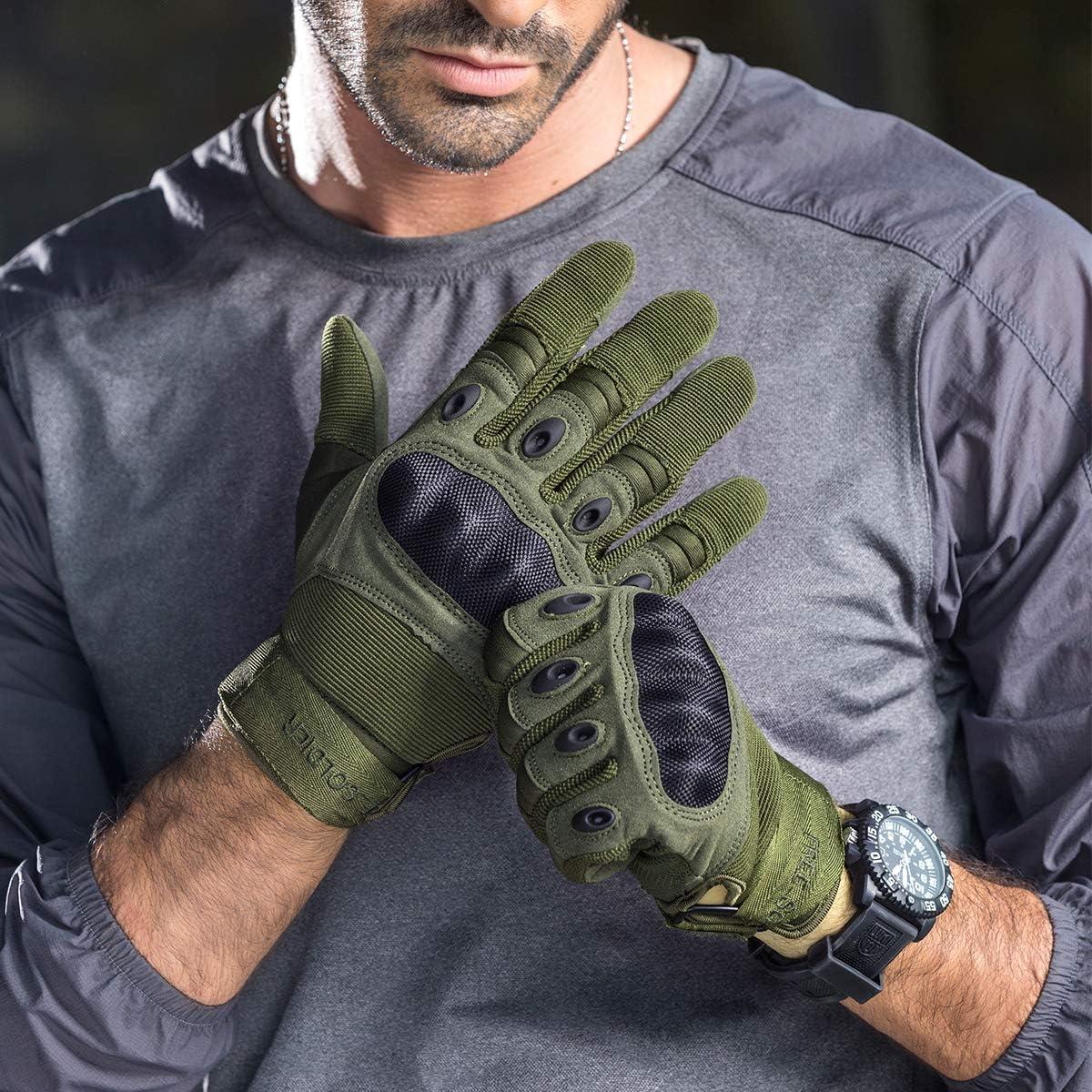 Guantes Tácticos Free Soldier para Hombres - Negro, Pequeño