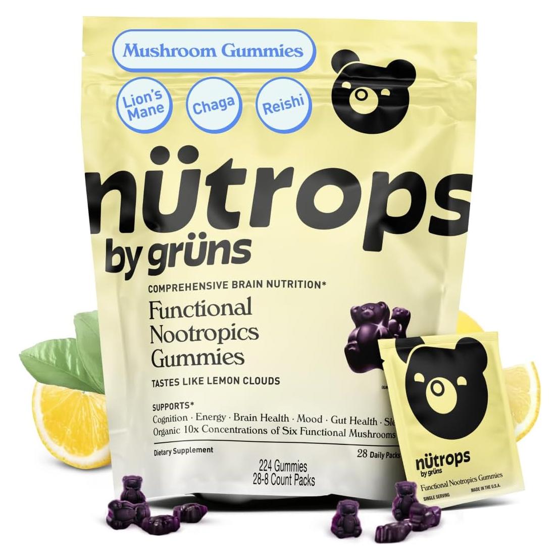Gomitas Nutrops Gruns Melena de León 28 Paquetes 10,000 mg