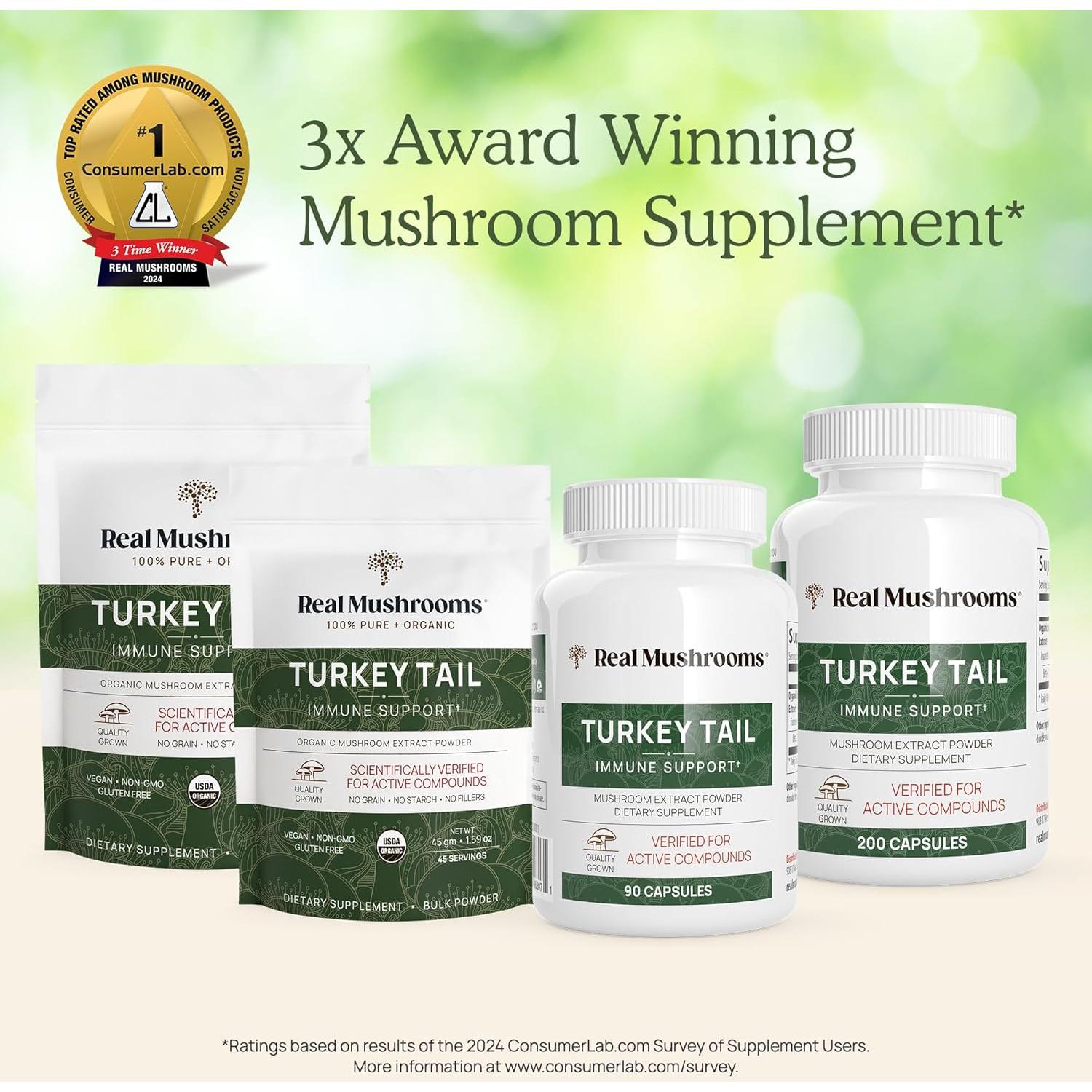 Cápsulas de Cola de Pavo Orgánico - 90 Unidades - Hongos Reales