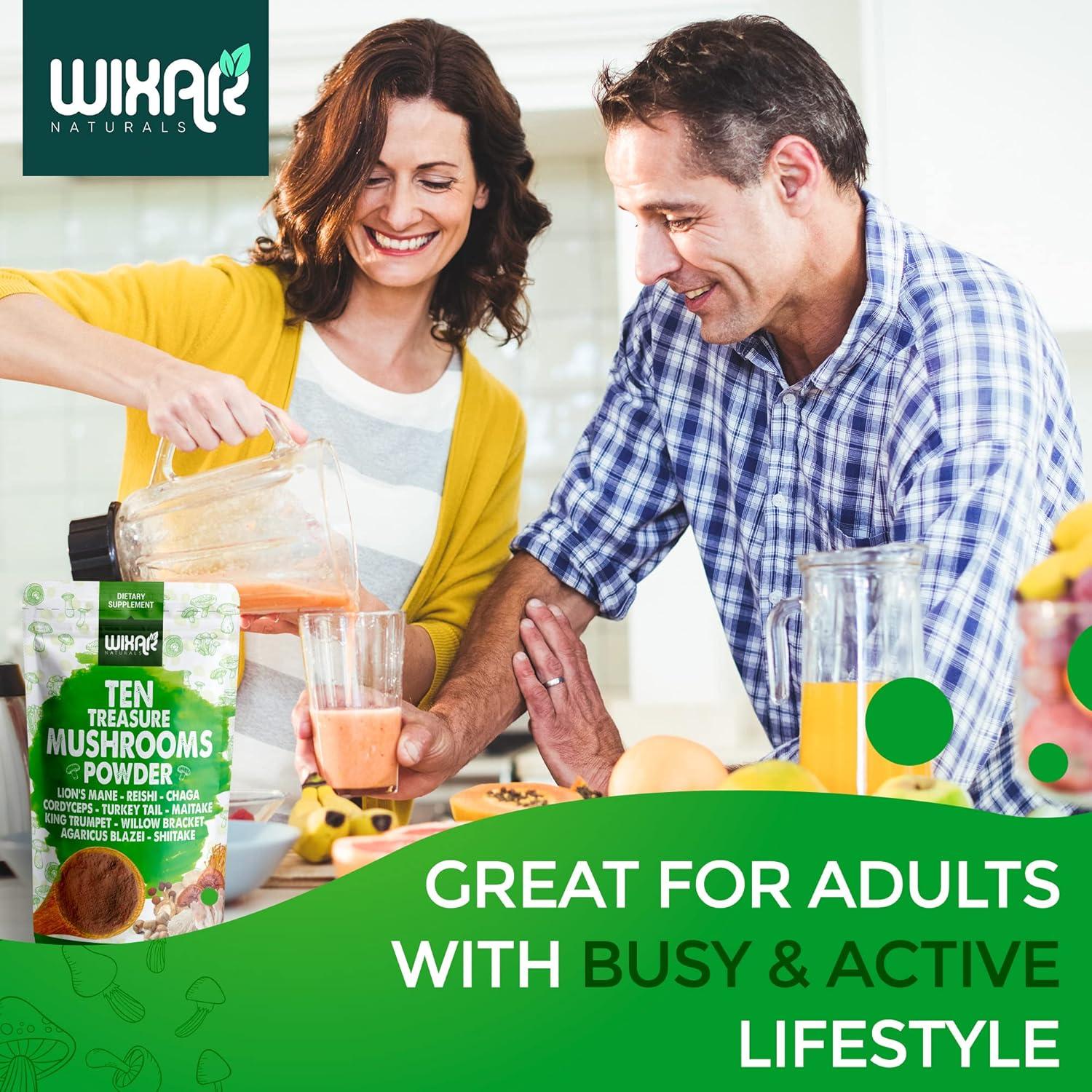 Polvo de Champiñón 10 en 1 Wixar Naturals 113g Suplemento