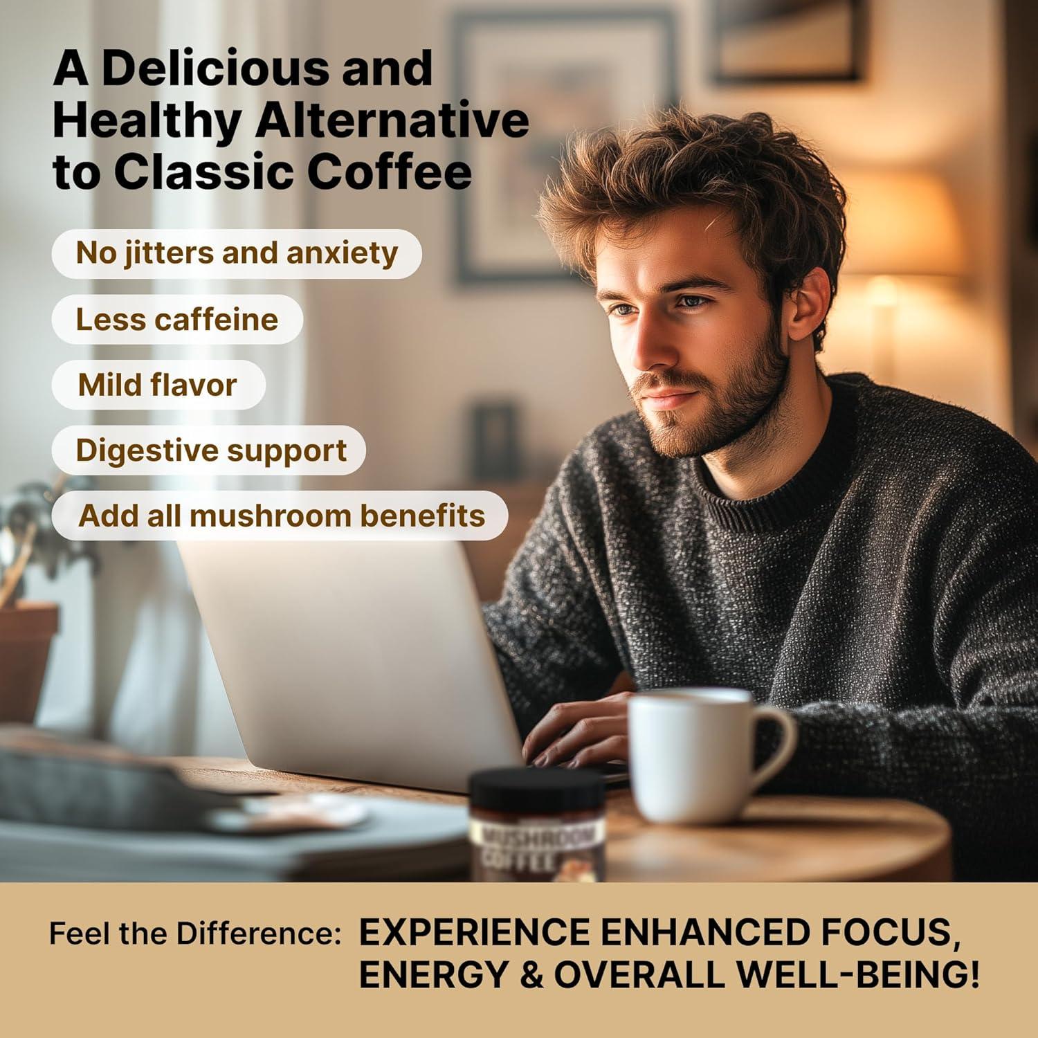 Café de Hongo Orgánico Rasstenix - 9 Adaptógenos - 60 Porciones