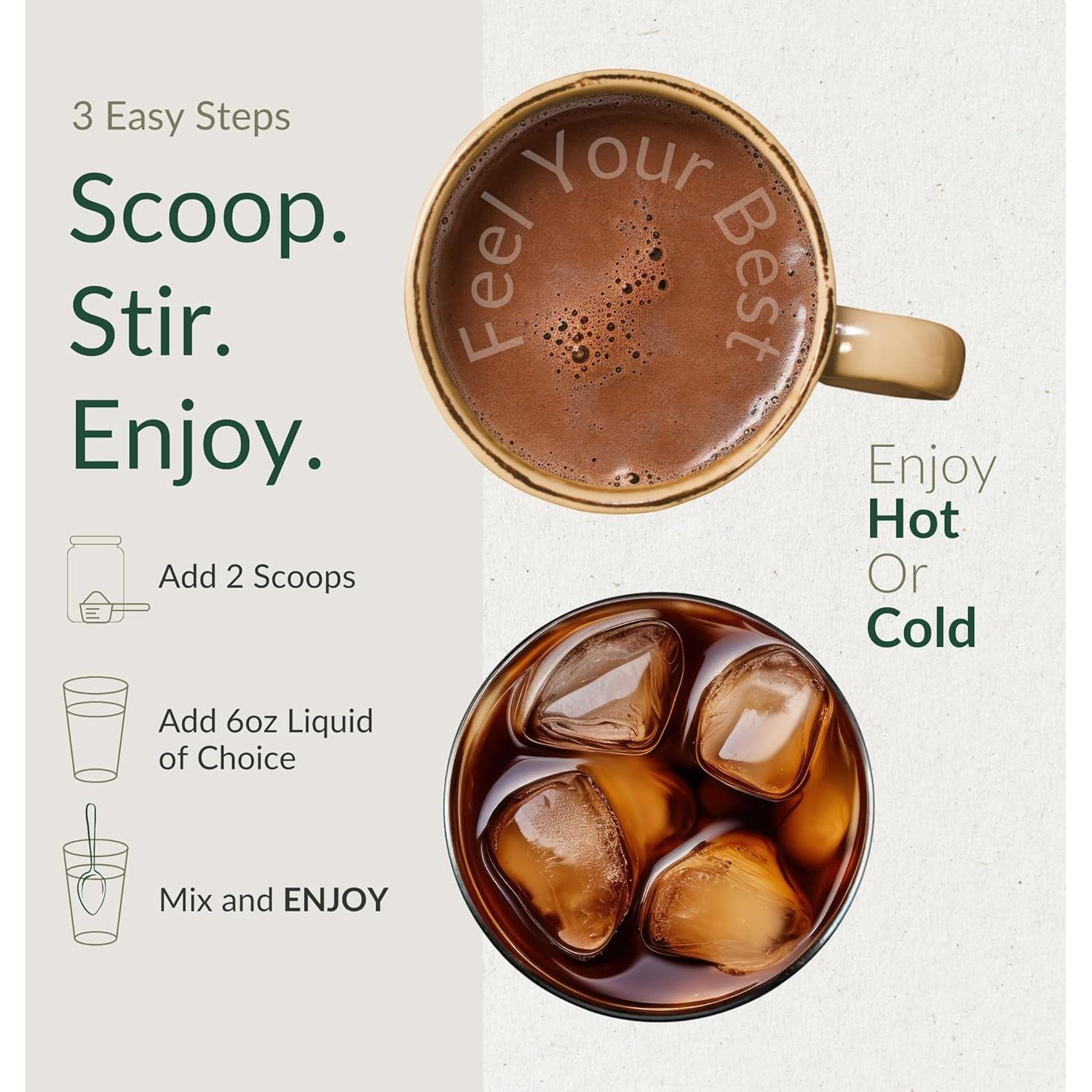 Bebida de Chocolate BIOptimizers con Hongos Adaptogénicos 15 Porciones