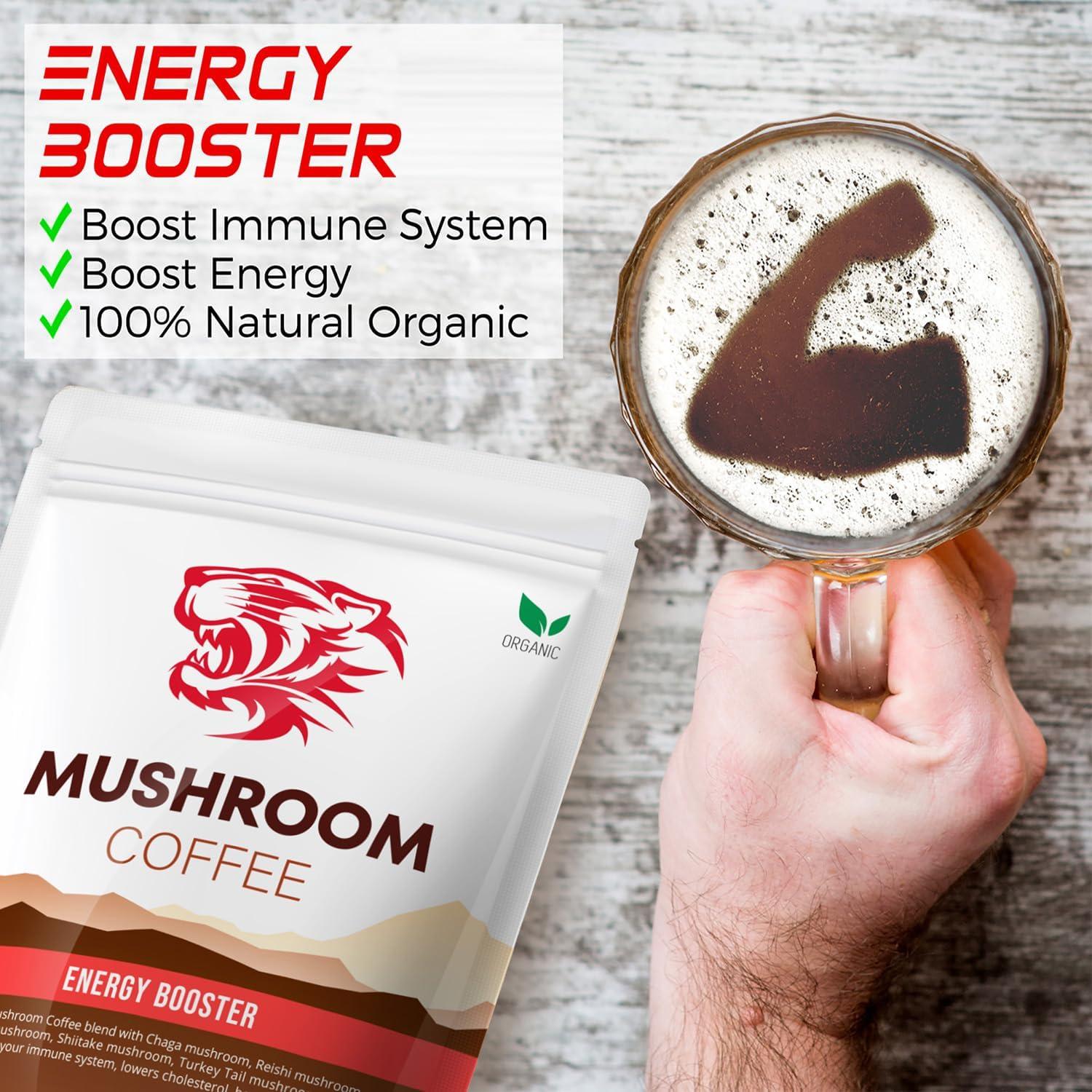 Café Instantáneo Orgánico Tiger 5 Hongos - 30 Porciones 100% Arábica