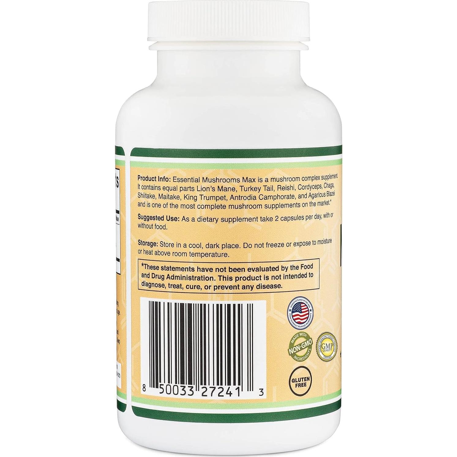 Suplemento de Hongos Double Wood 1000mg - 120 Cápsulas