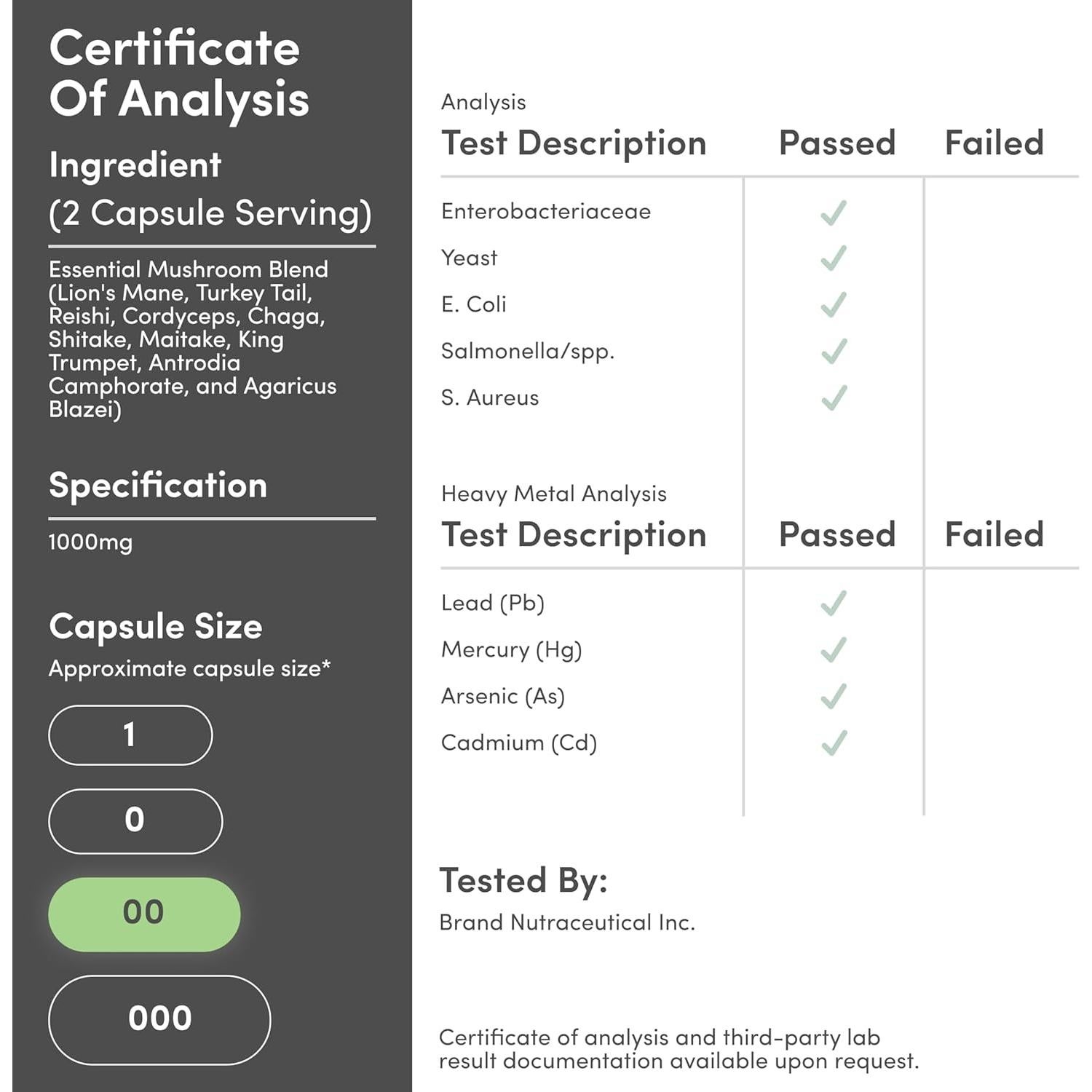 Suplemento de Hongos Double Wood 1000mg - 120 Cápsulas