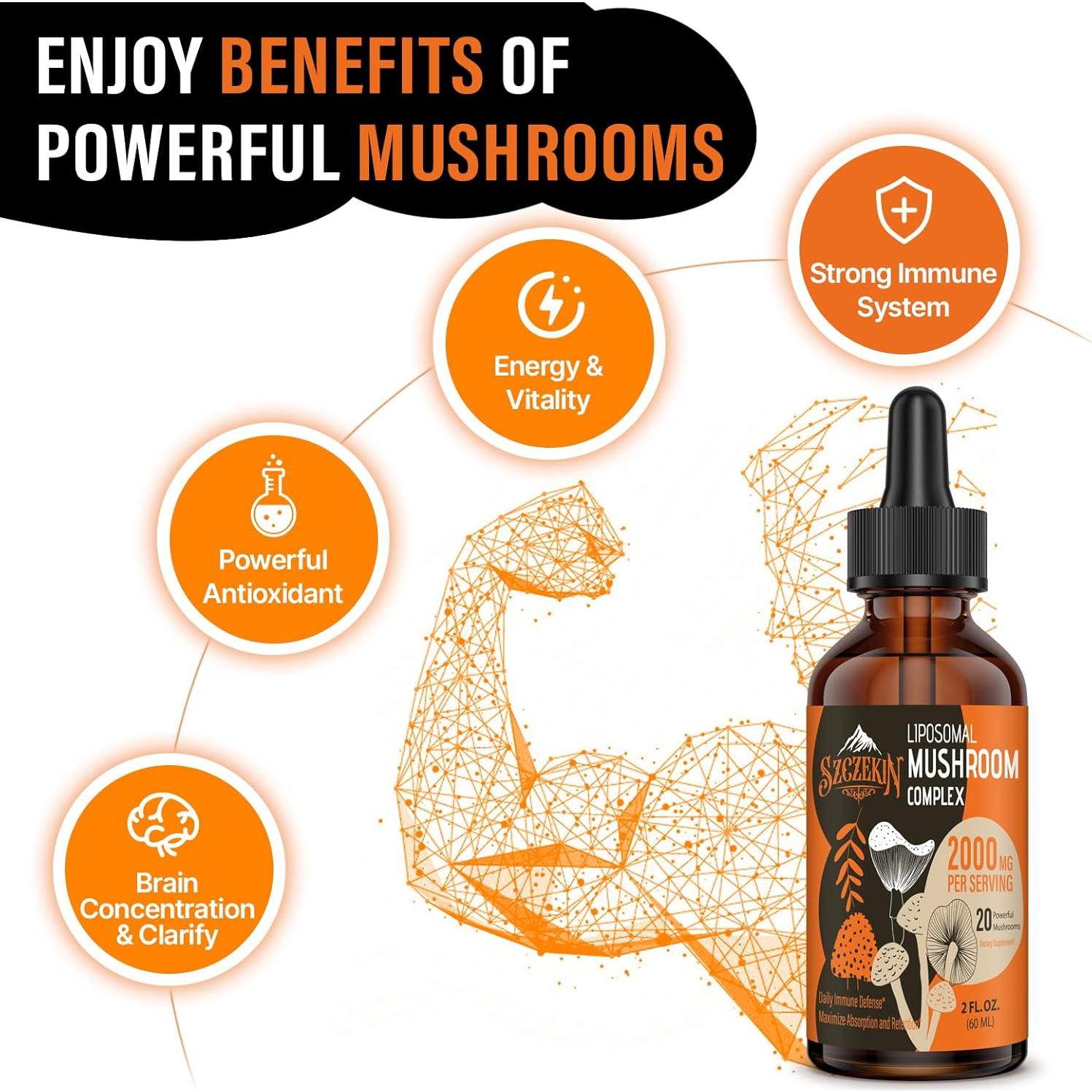 Gotas Liposomales de Champiñones SZCZEKIN 2000 mg - 60 ml