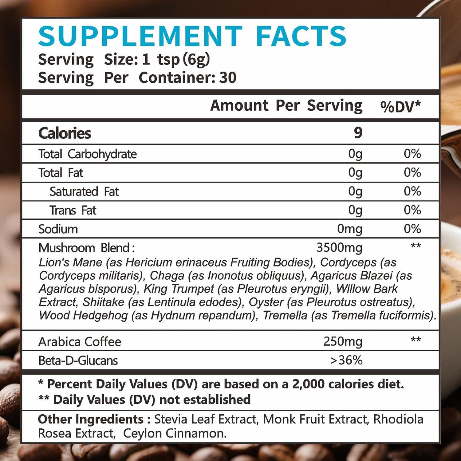 Café de Hongo Orgánico Pureverve 30 Porciones - 10 Hongos