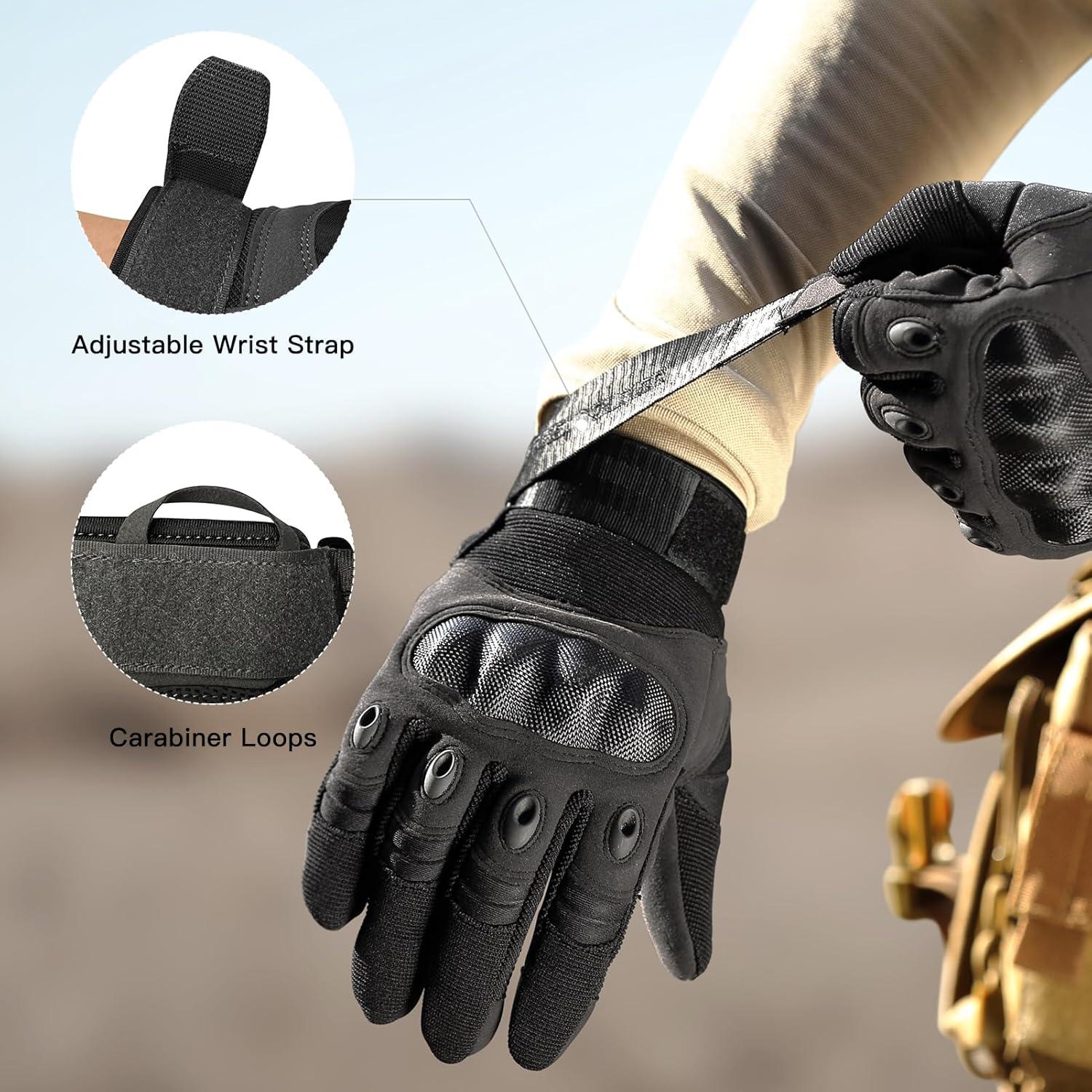 Guantes Tácticos Free Soldier para Hombres - Negro, Pequeño