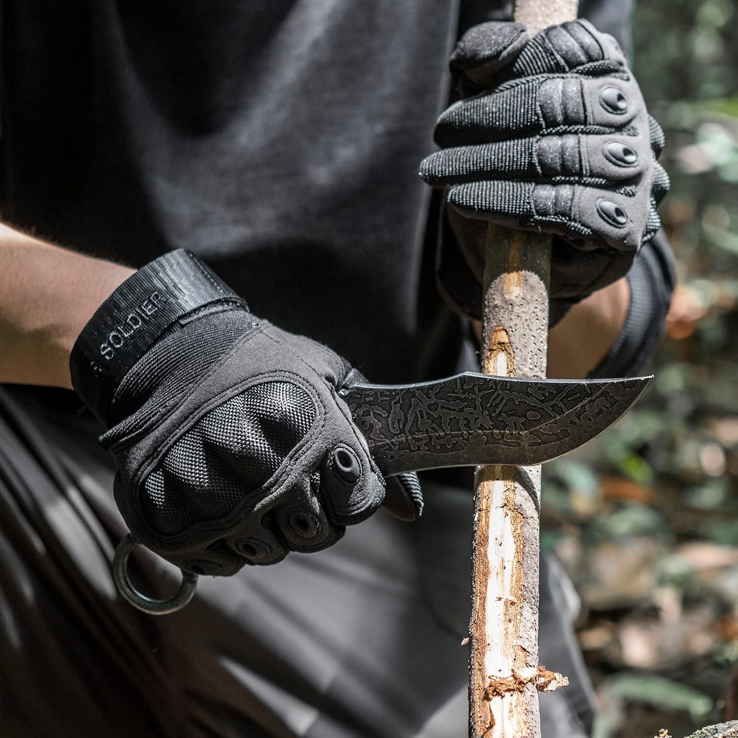 Guantes Tácticos Free Soldier para Hombres - Negro, Pequeño