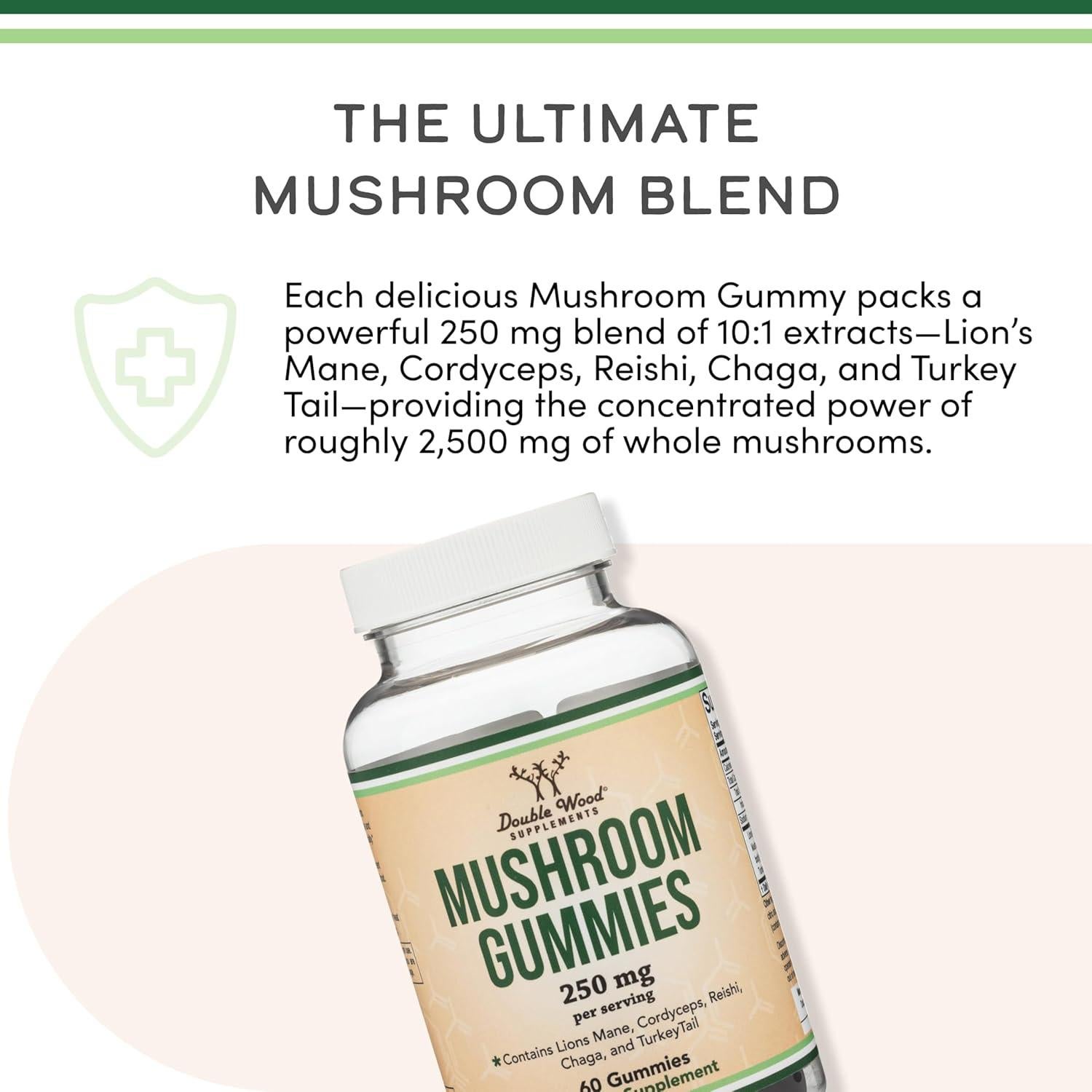 Gominolas de Champiñones Double Wood 60 Unidades 250mg