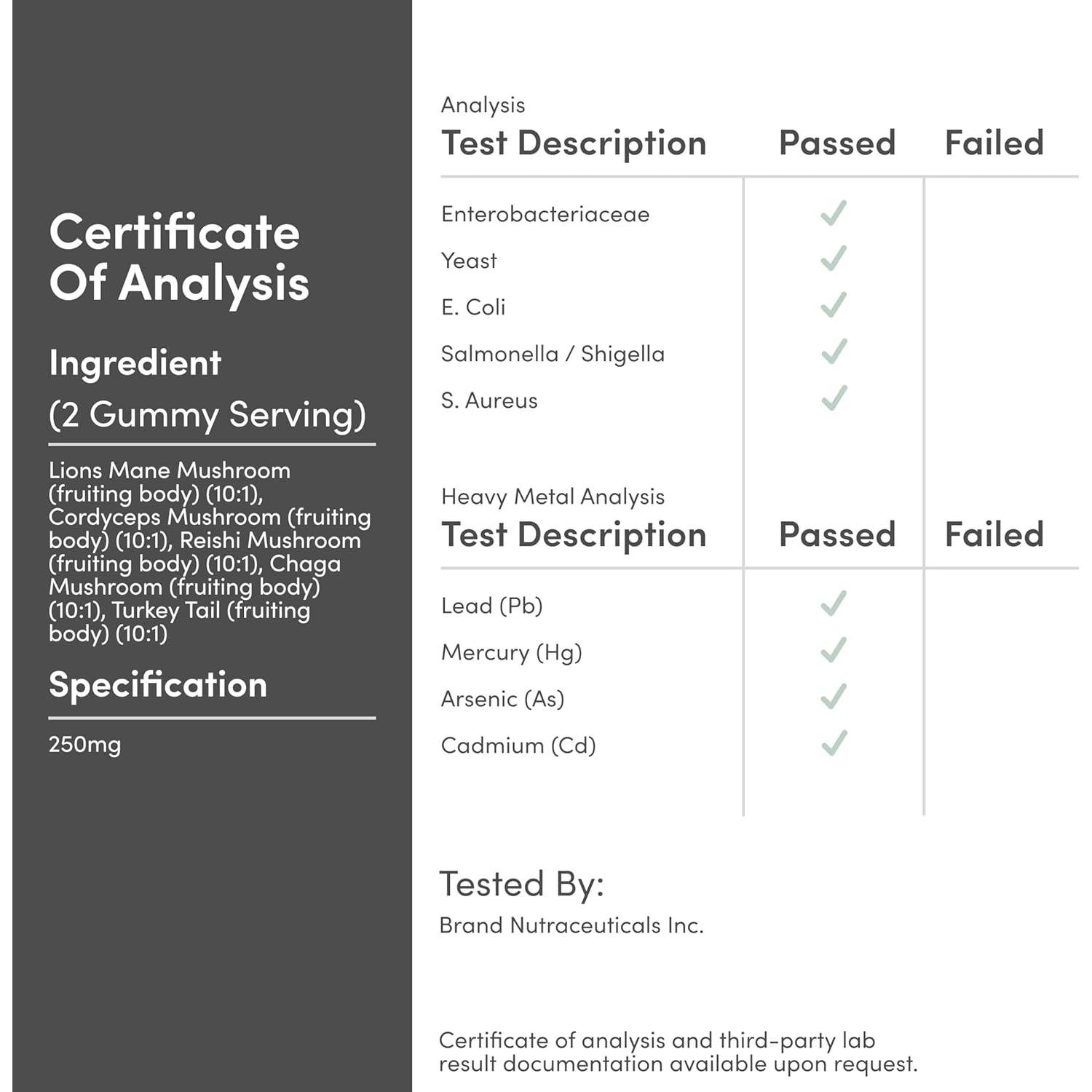 Gominolas de Champiñones Double Wood 60 Unidades 250mg
