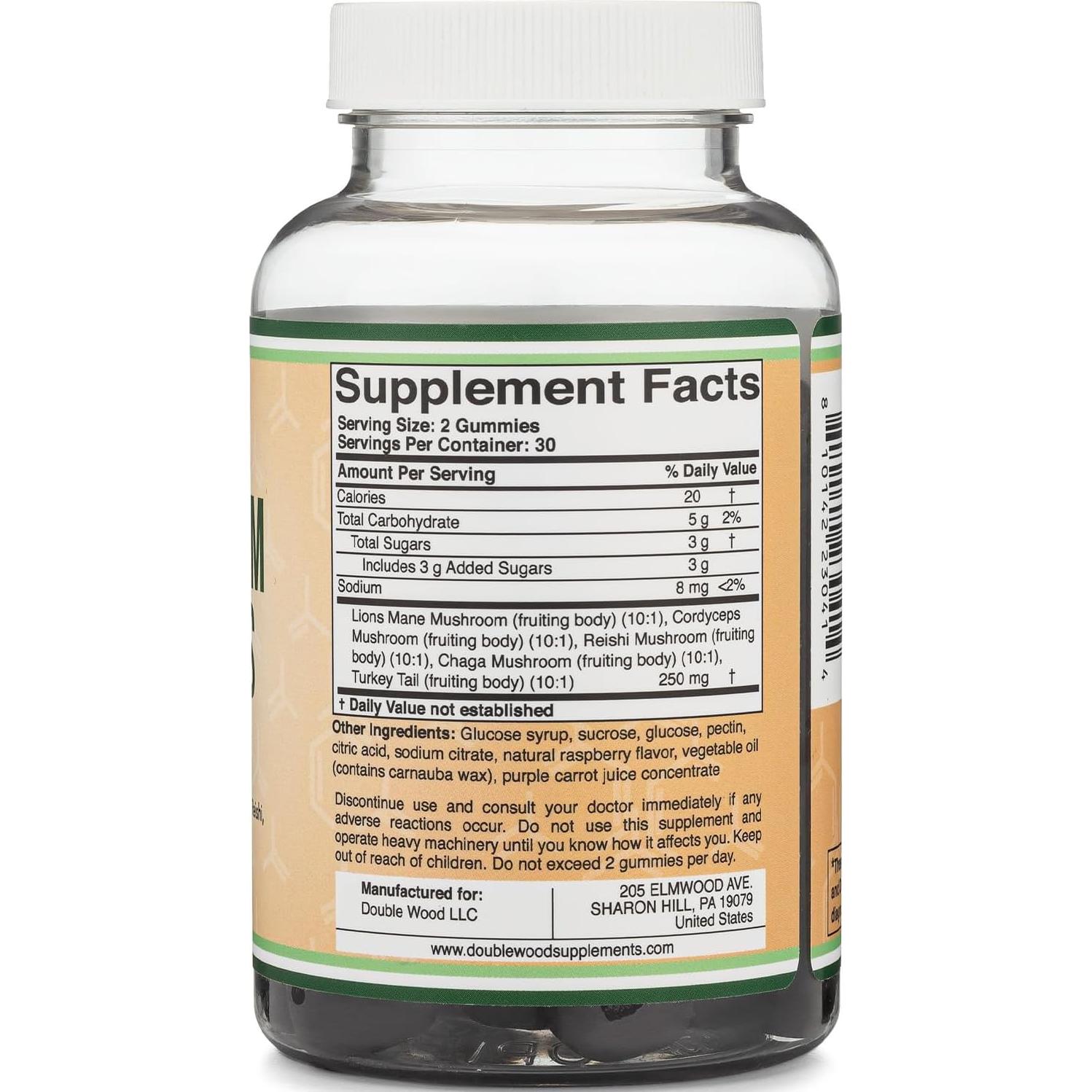 Gominolas de Champiñones Double Wood 60 Unidades 250mg