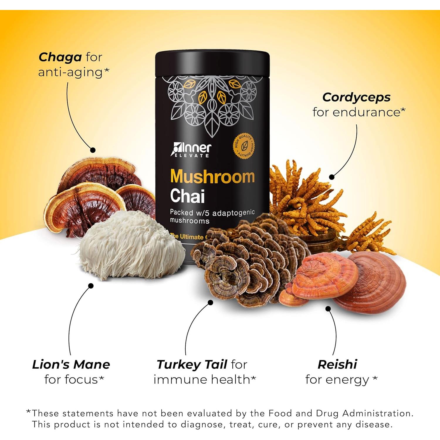 Bebida de Té de Hongos Adaptogénicos Inner Elevate 35 Porciones