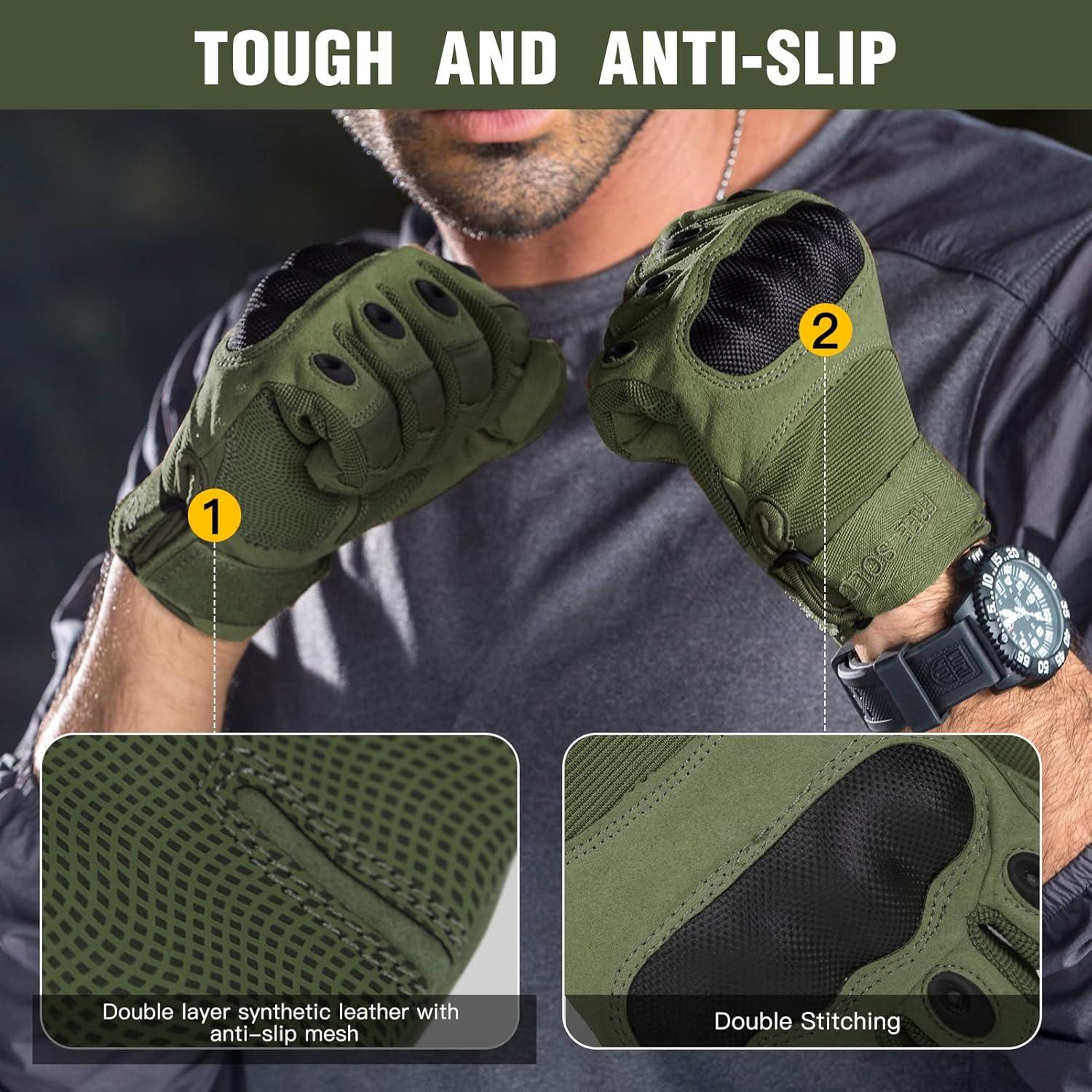 Guantes Tácticos Free Soldier para Hombre - Negro, Pequeño