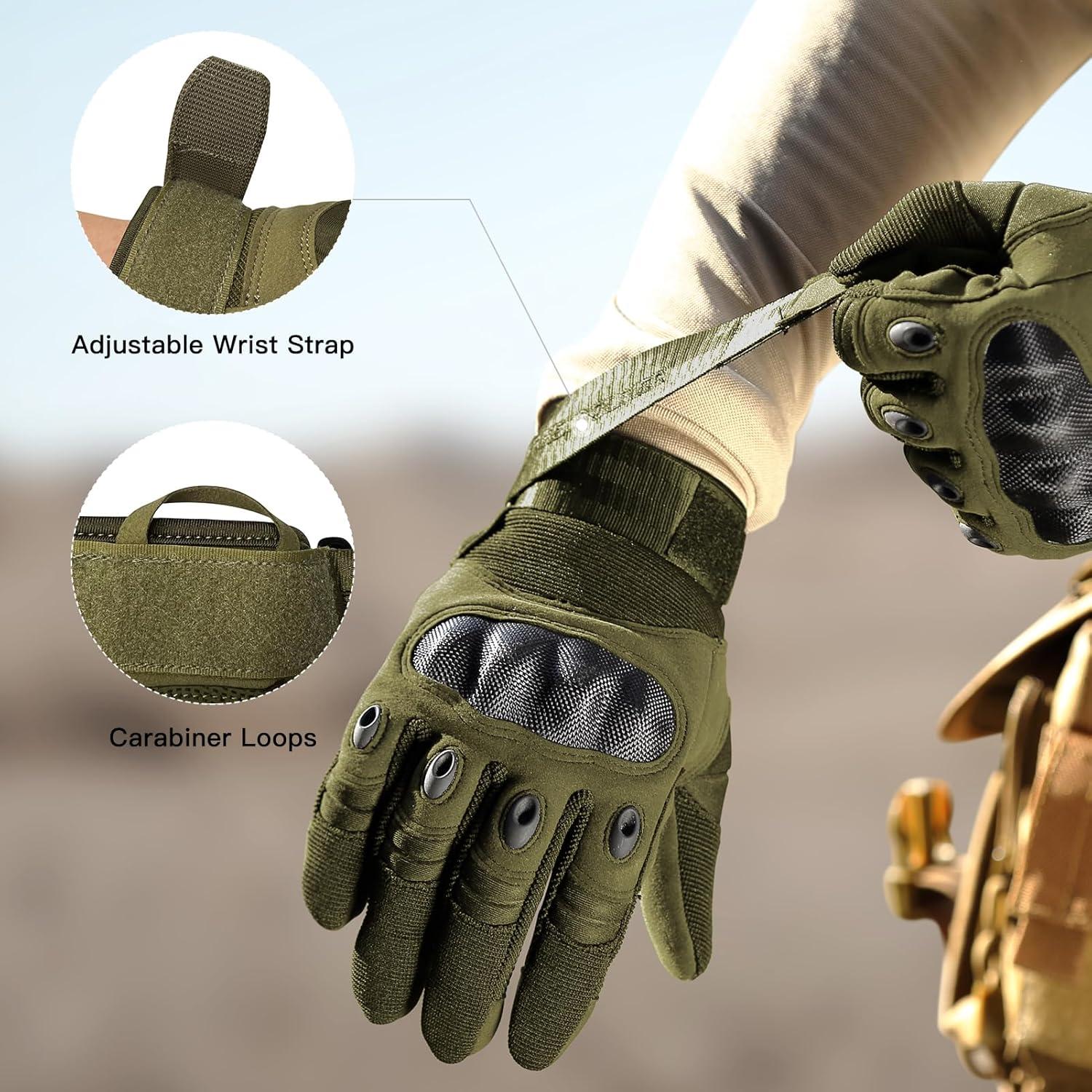 Guantes Tácticos Free Soldier para Hombre - Negro, Pequeño