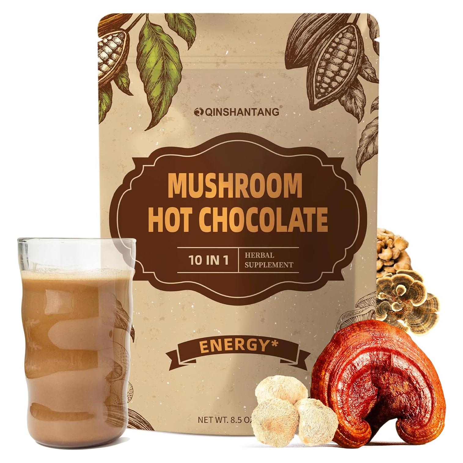 Chocolate Caliente de Hongo QINSHANTANG 240g - 10 Hongos Energéticos