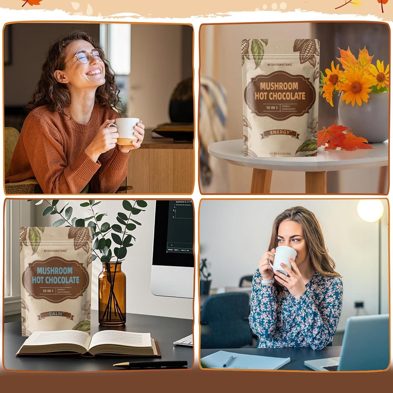 Chocolate Caliente de Hongo QINSHANTANG 240g - 10 Hongos Energéticos