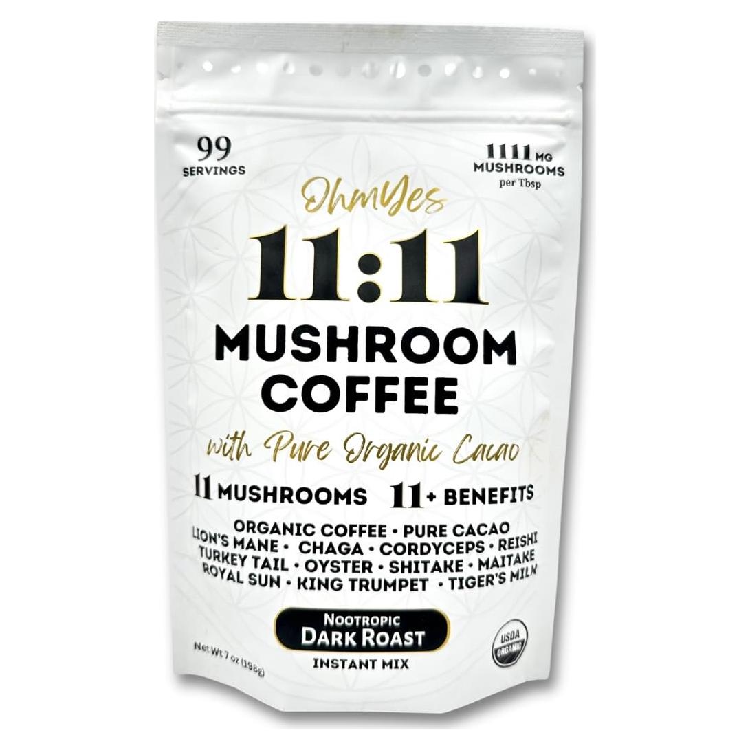 Café de Champiñones Orgánico OhmYes 1111 con Cacao 198g