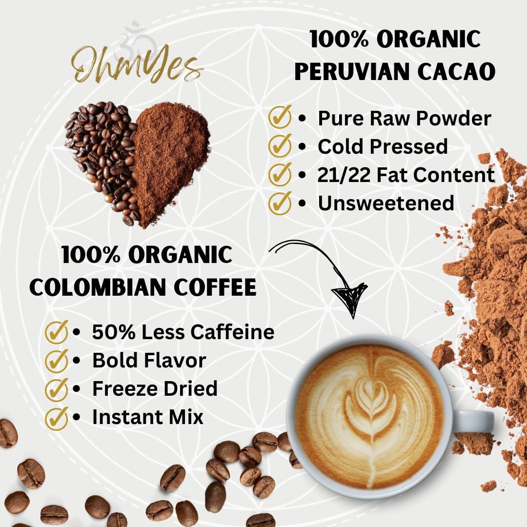 Café de Champiñones Orgánico OhmYes 1111 con Cacao 198g