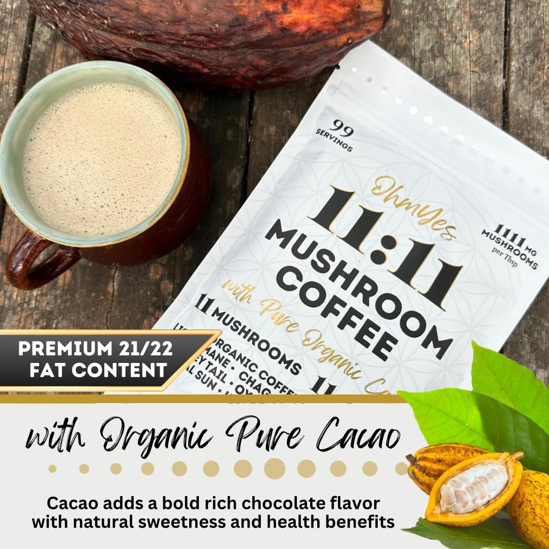 Café de Champiñones Orgánico OhmYes 1111 con Cacao 198g
