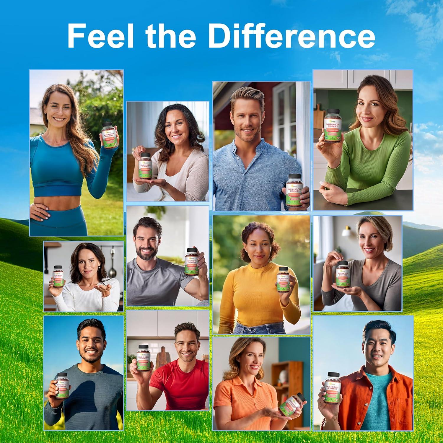 Gominolas de Champiñón aSquared Nutrition - 10x Melena de León, Reishi, Energía y Enfoque