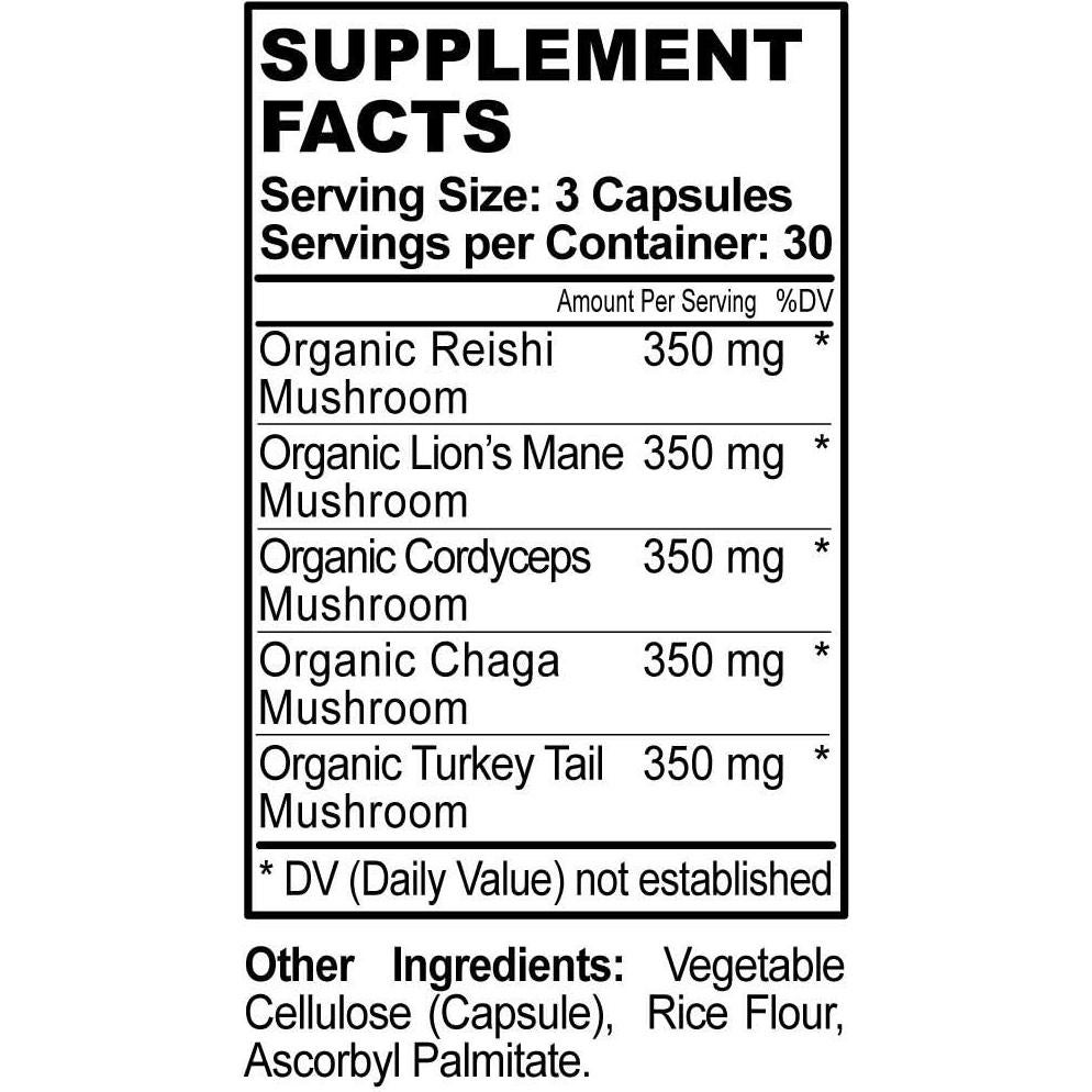 Suplemento de Hongos Hippie Farms - 5 Hongos 85g