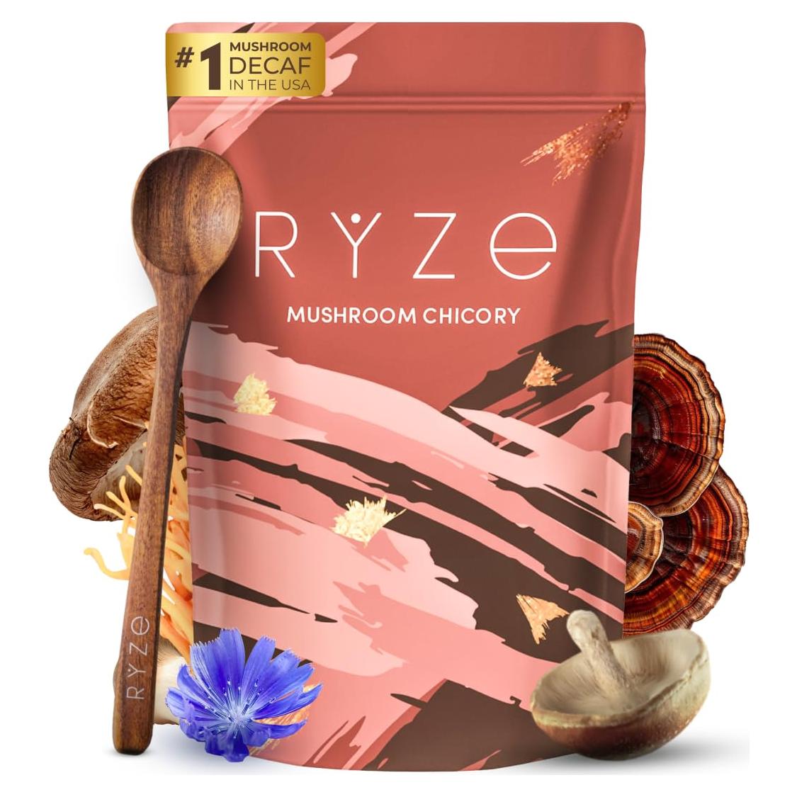 RYZE Champiñón Achicoria 30 Porciones - Café Descafeinado Keto