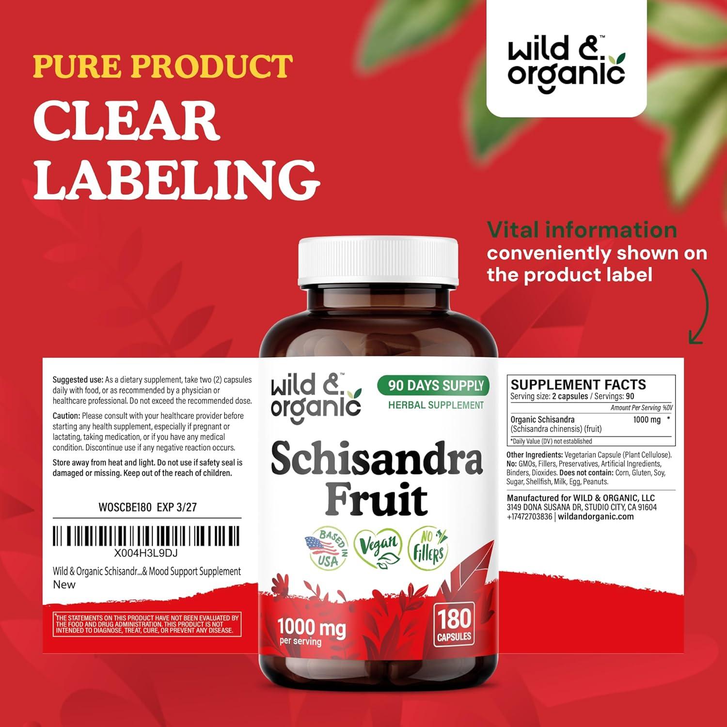 Cápsulas de Schisandra Silvestre Orgánica 180 Caps - Apoyo a la Calma