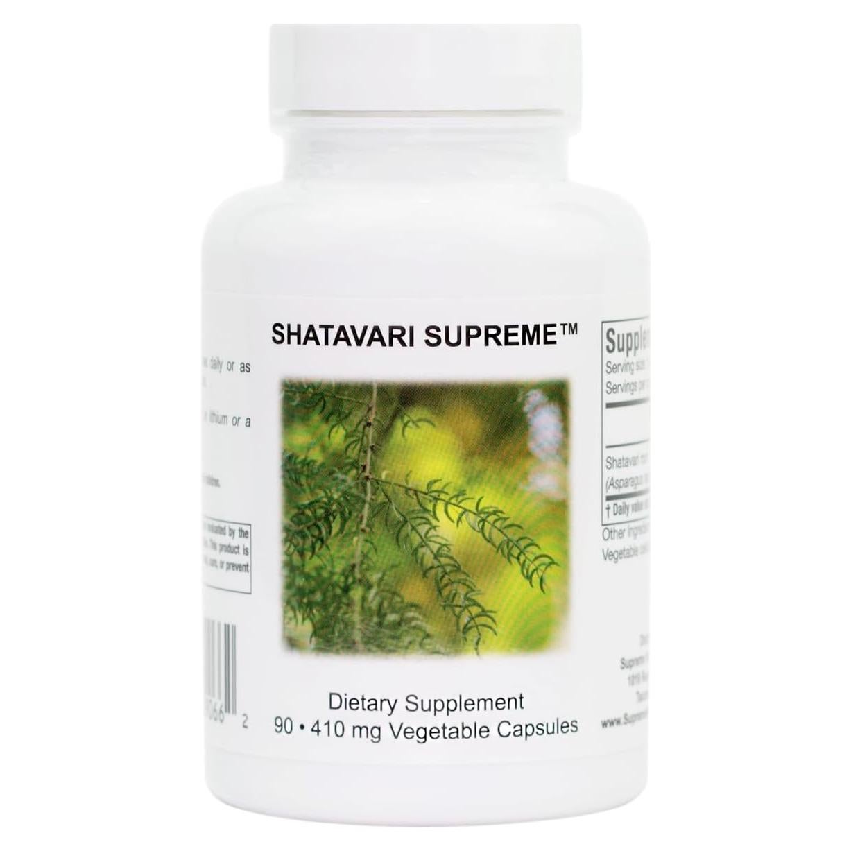 Cápsulas Vegetarianas Shatavari Supremo Supreme Nutrition 90 Unidades