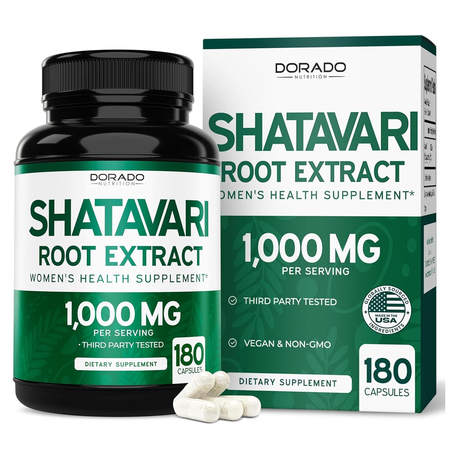 Cápsulas de Shatavari Orgánico 1000mg - Dorado Nutrition, 180 Unidades