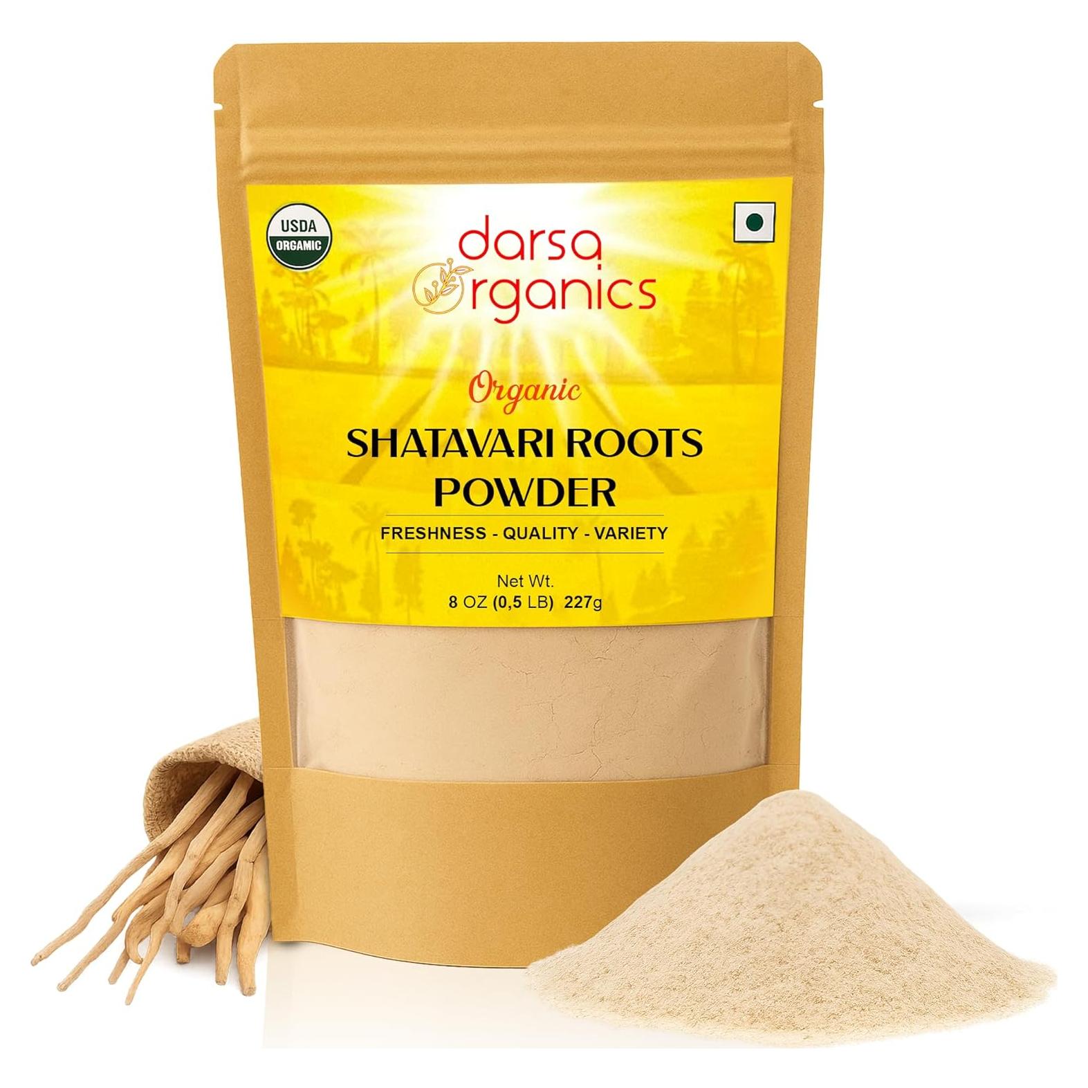 Polvo de Shatavari Orgánico Darsa 227 g - Equilibrio Hormonal Femenino