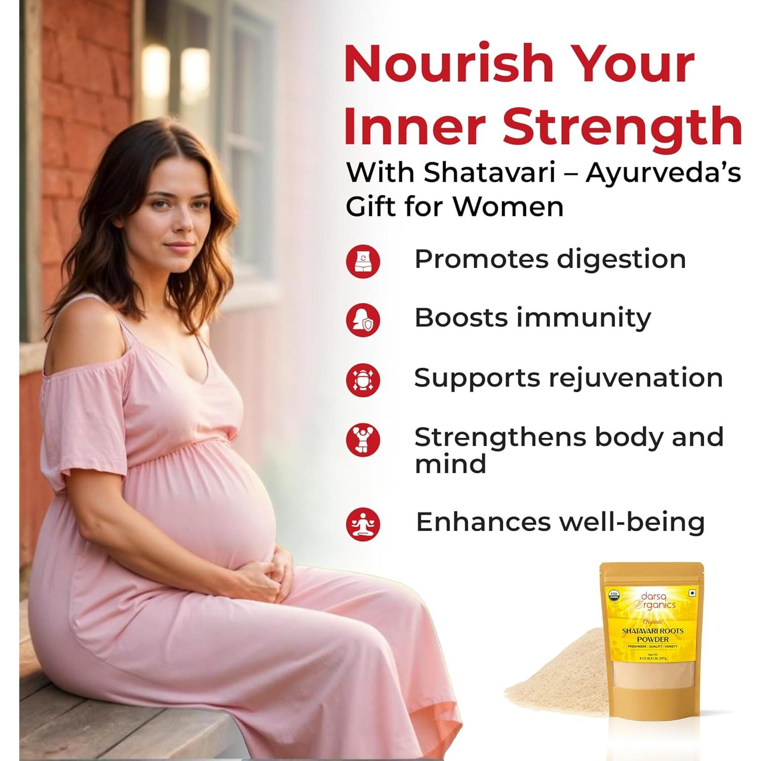 Polvo de Shatavari Orgánico Darsa 227 g - Equilibrio Hormonal Femenino