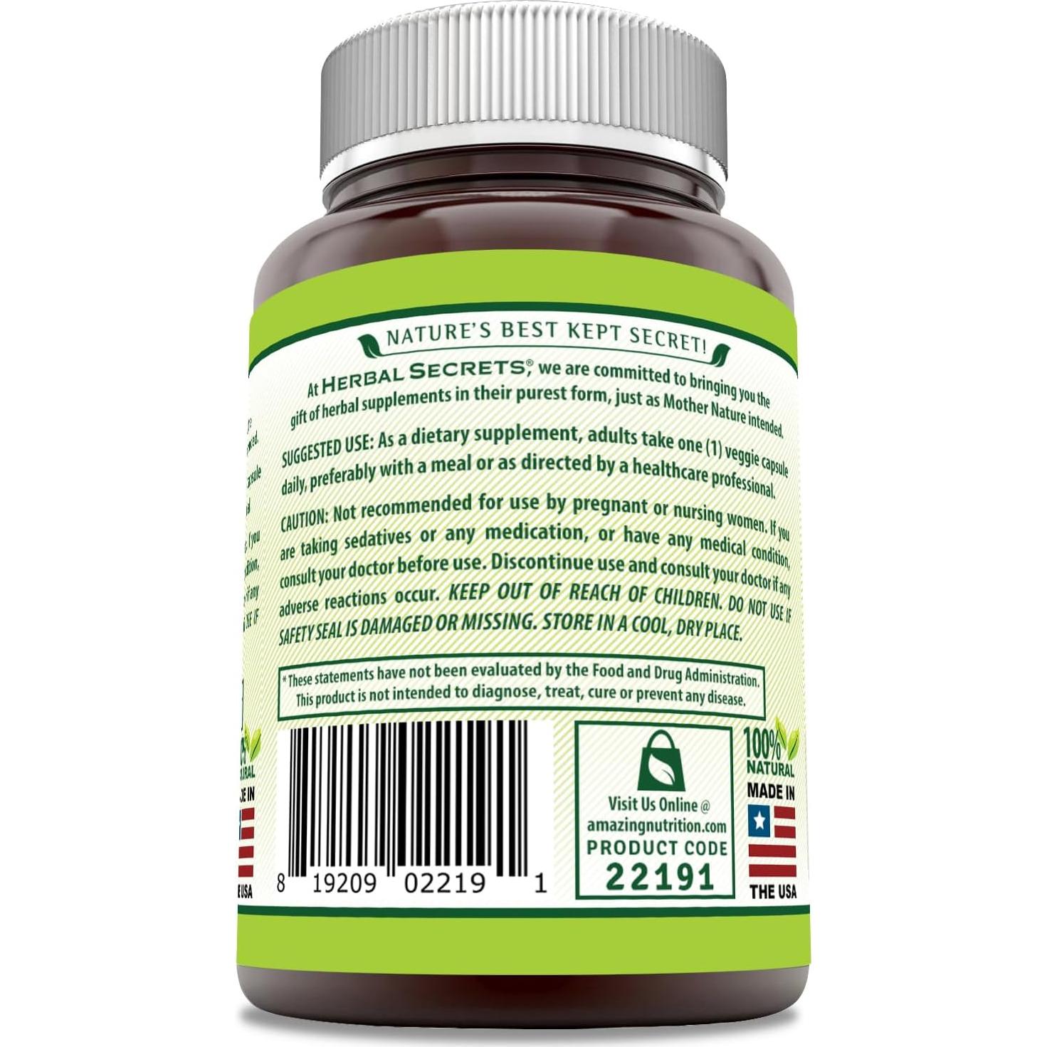 Suplemento de Shatavari Herbal Secrets 500 mg 120 Cápsulas Vegetales