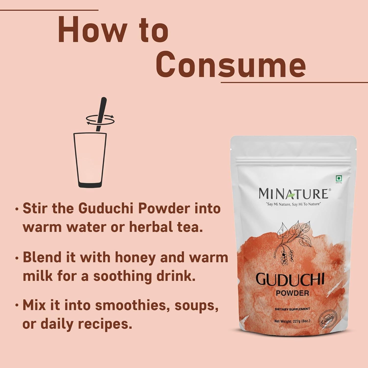 Polvo de Guduchi 227g - Mi Nature - Apoya Digestión y Inmunidad