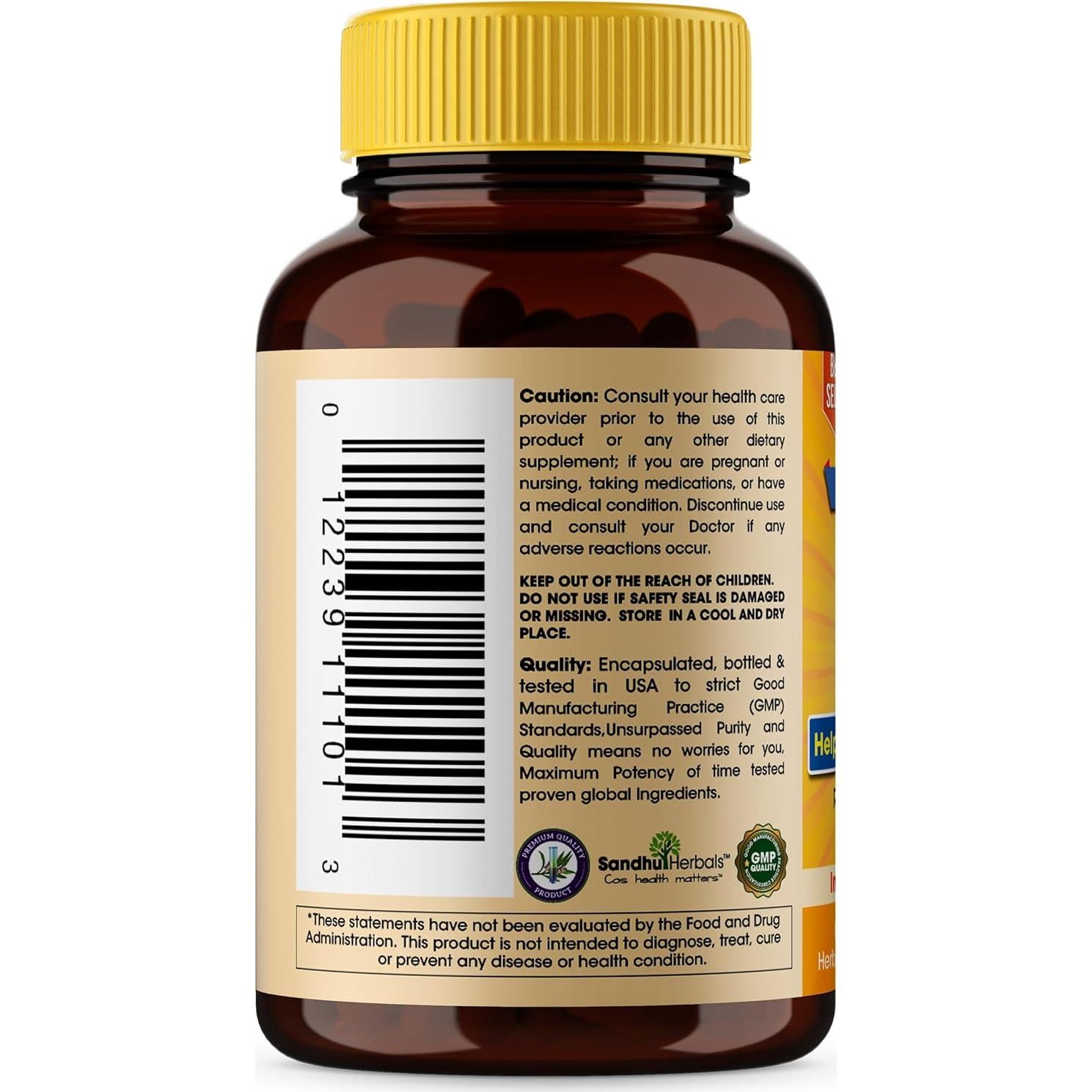 Polvo de Giloy Orgánico Sandhu Herbals 120 Cápsulas Suplemento