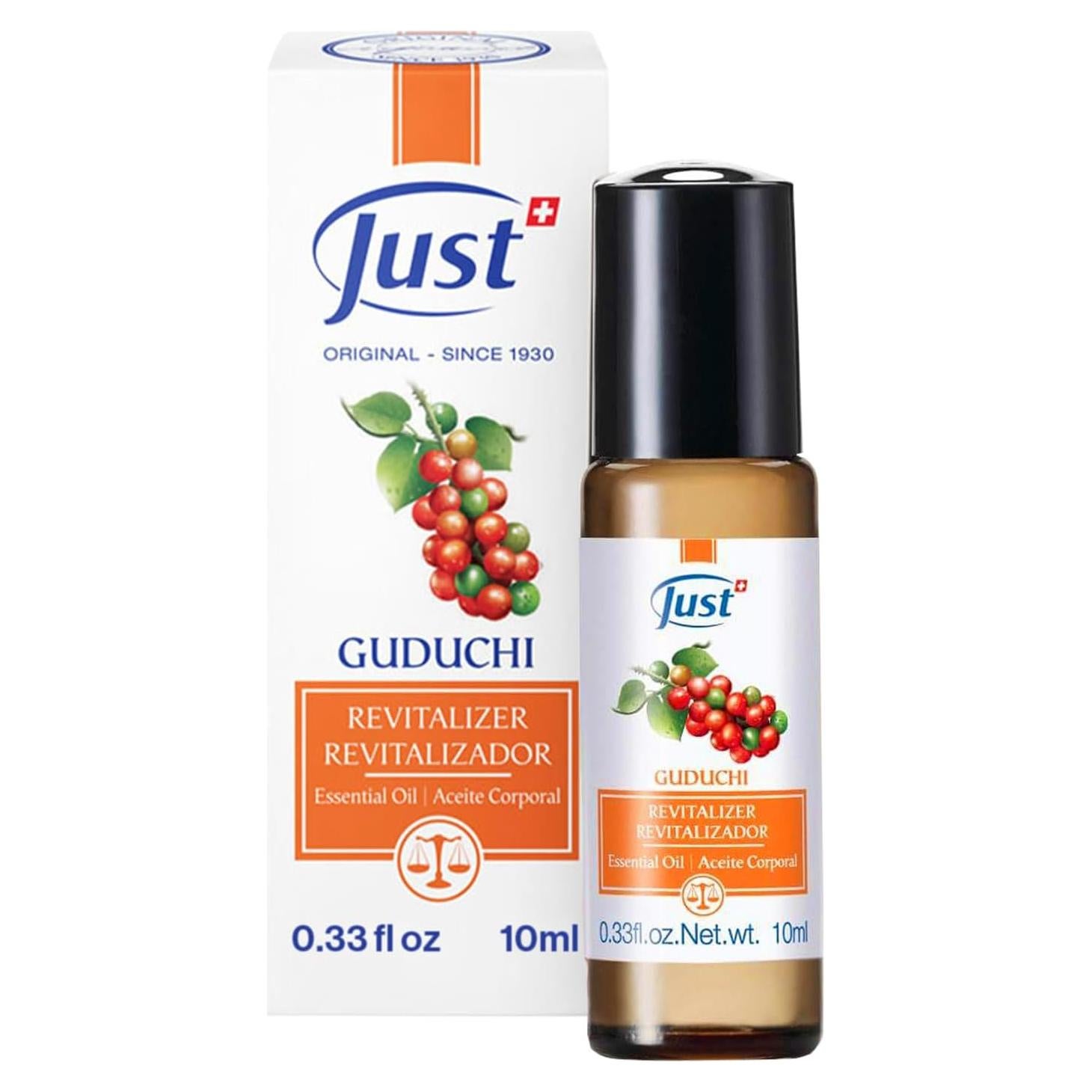Roll-On Revitalizador Guduchi SwissJust 10 ml Aceites Esenciales