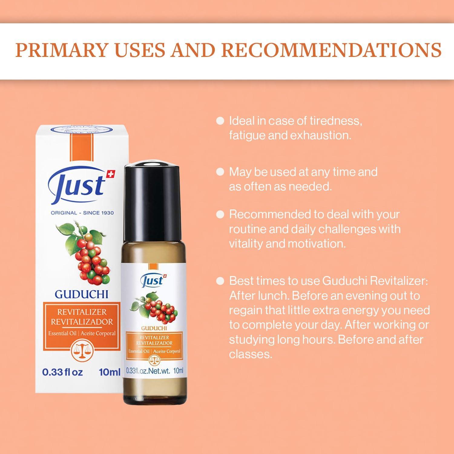 Roll-On Revitalizador Guduchi SwissJust 10 ml Aceites Esenciales