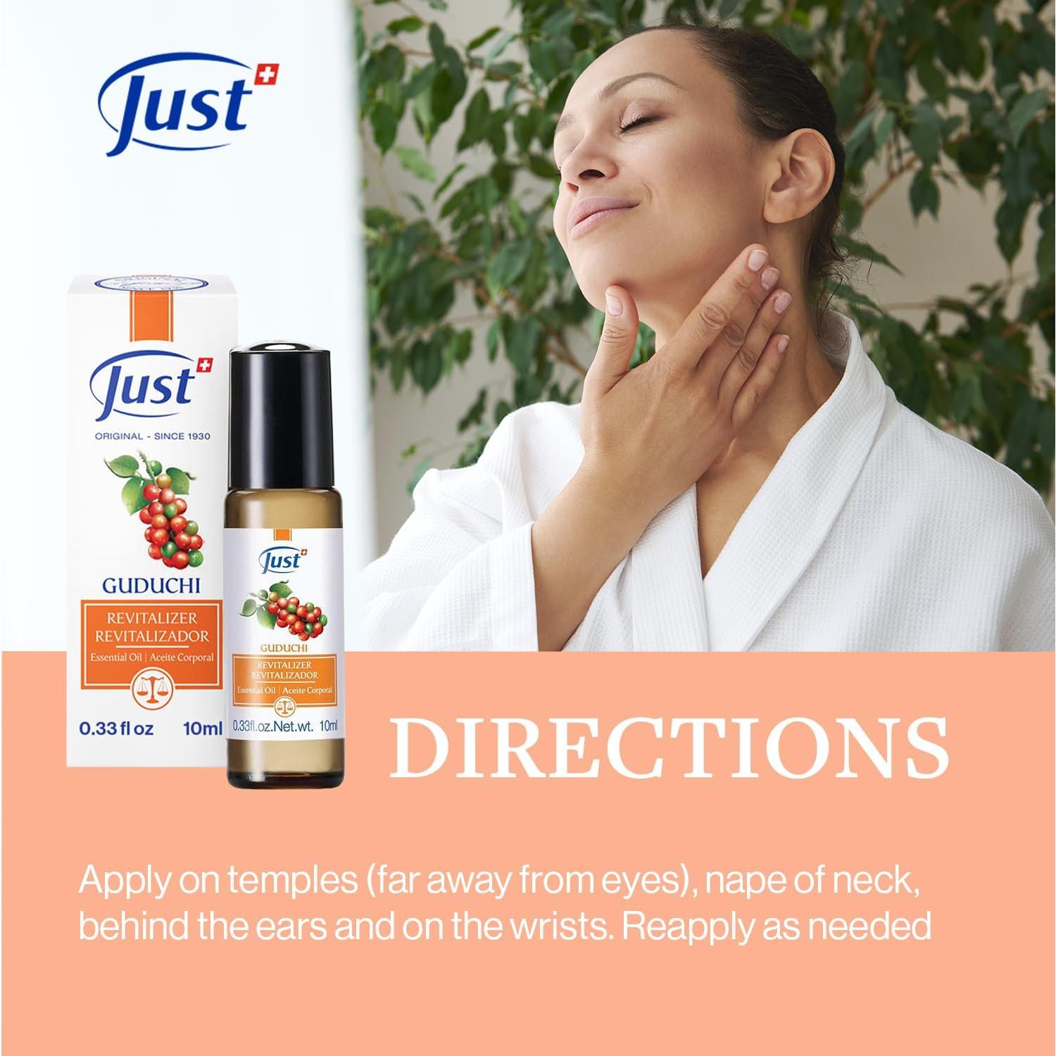 Roll-On Revitalizador Guduchi SwissJust 10 ml Aceites Esenciales