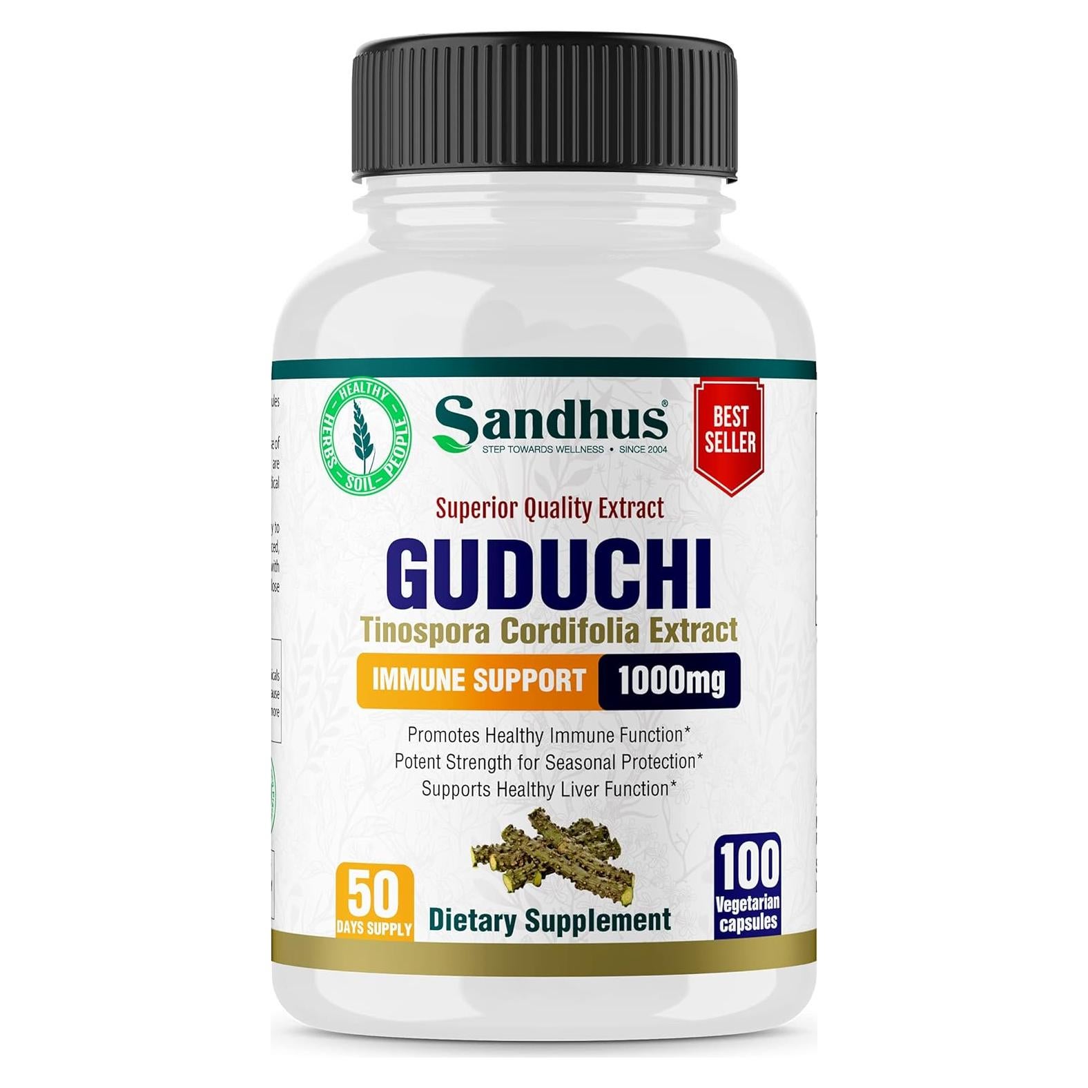 Cápsulas Vegetarianas Giloy Sandhu 1000mg 100 Unidades