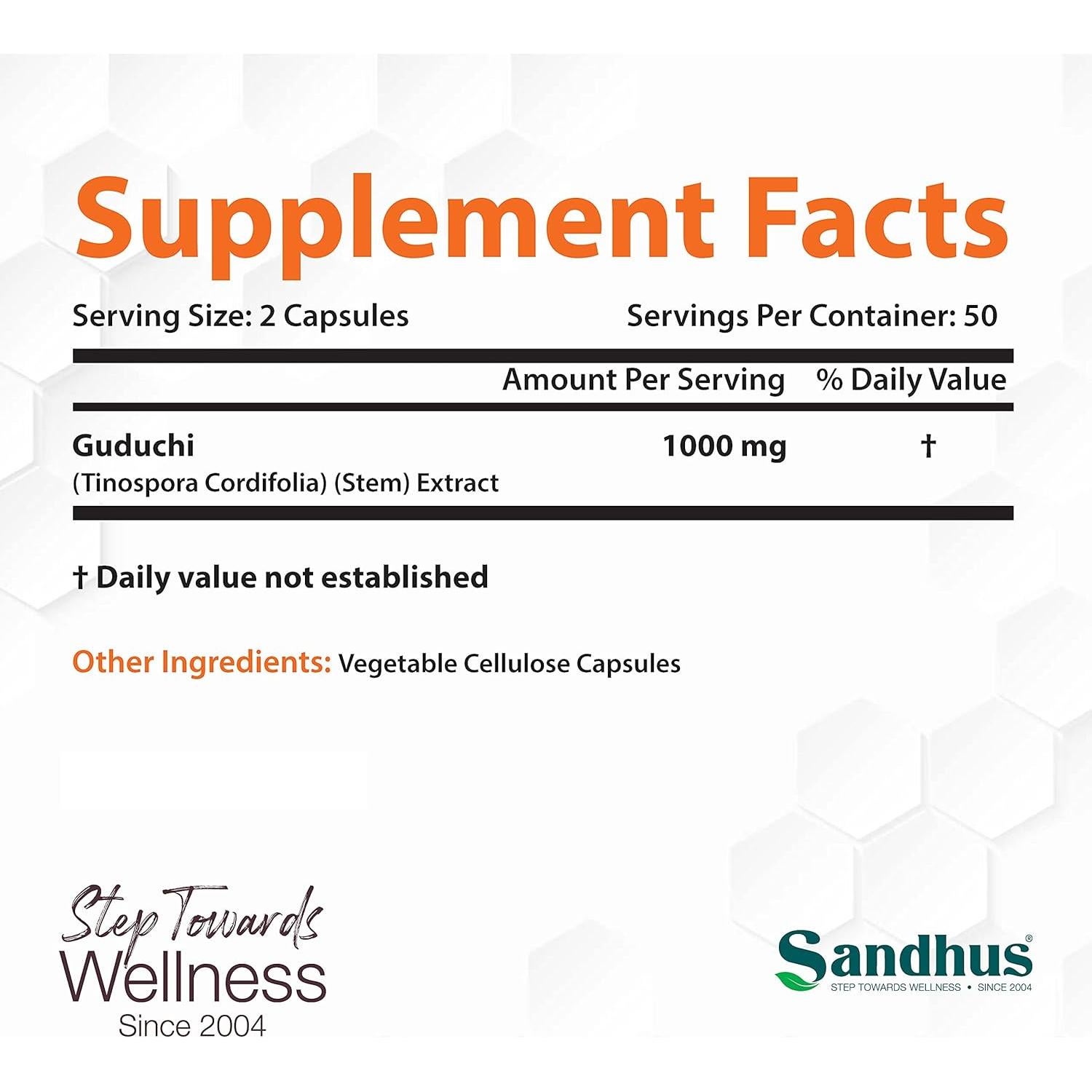 Cápsulas Vegetarianas Giloy Sandhu 1000mg 100 Unidades