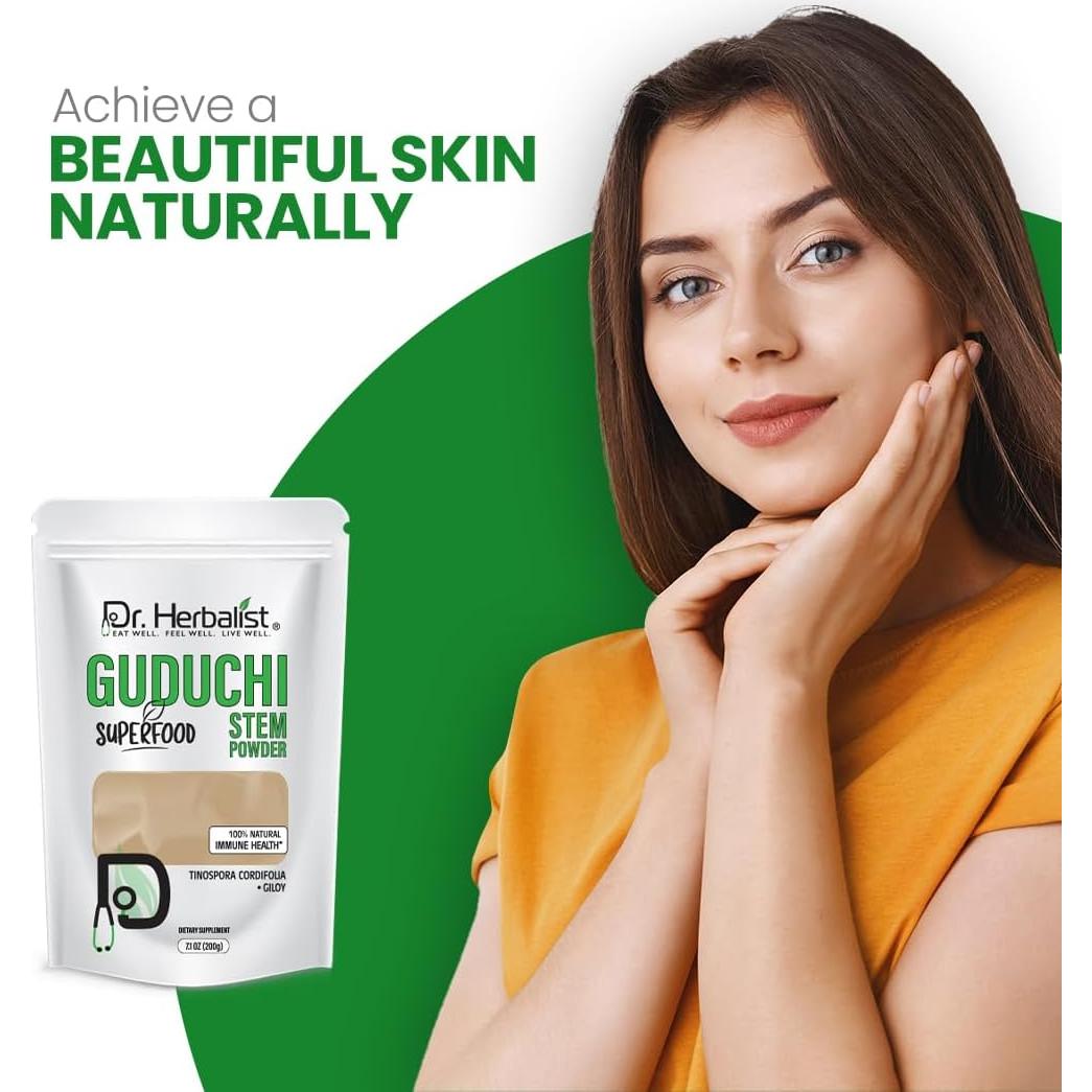 Polvo de Tallo de Guduchi 200g Dr. HERBALIST - Desintoxicación y Bienestar