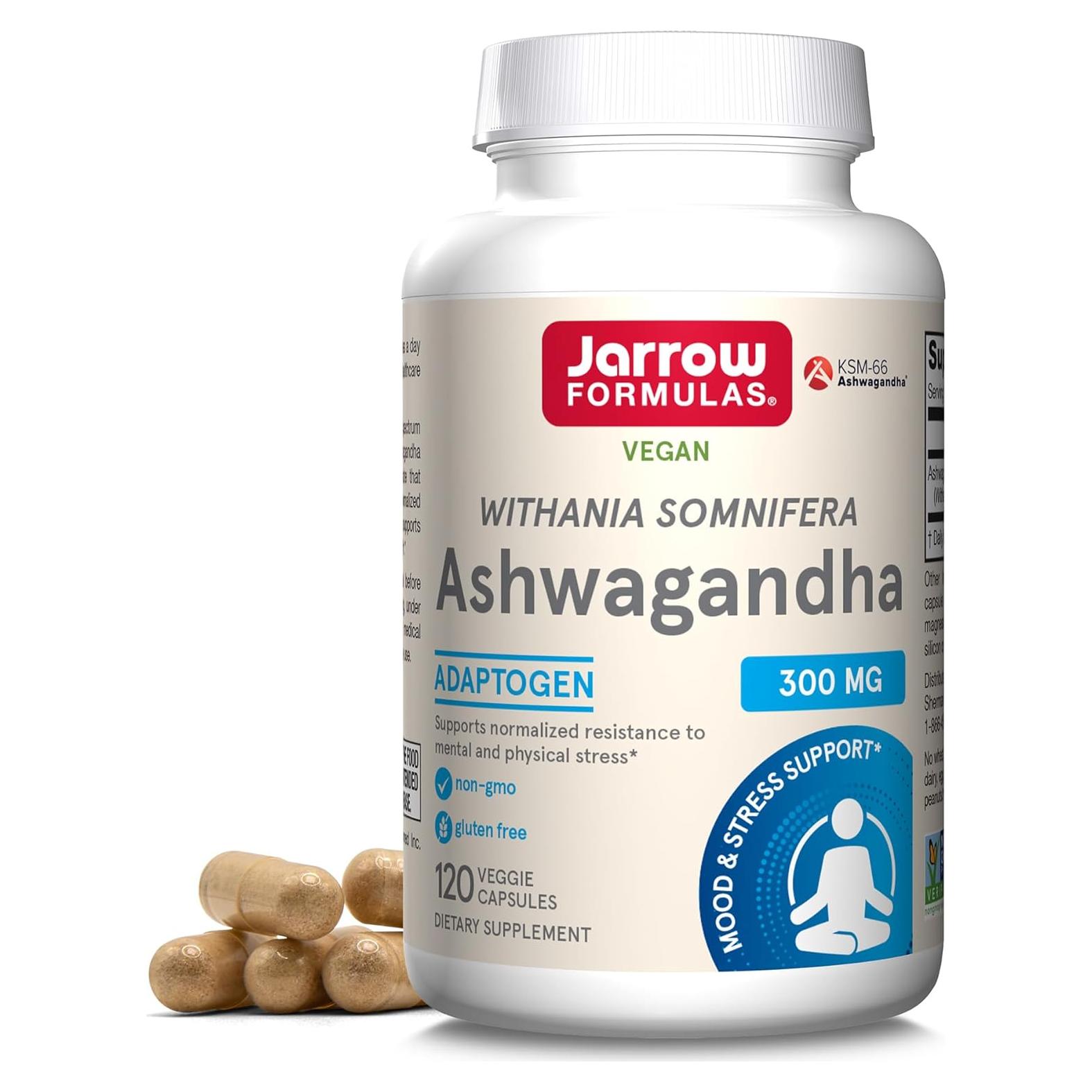 Cápsulas de Ashwagandha Jarrow Formulas 300 mg 120 Veganas