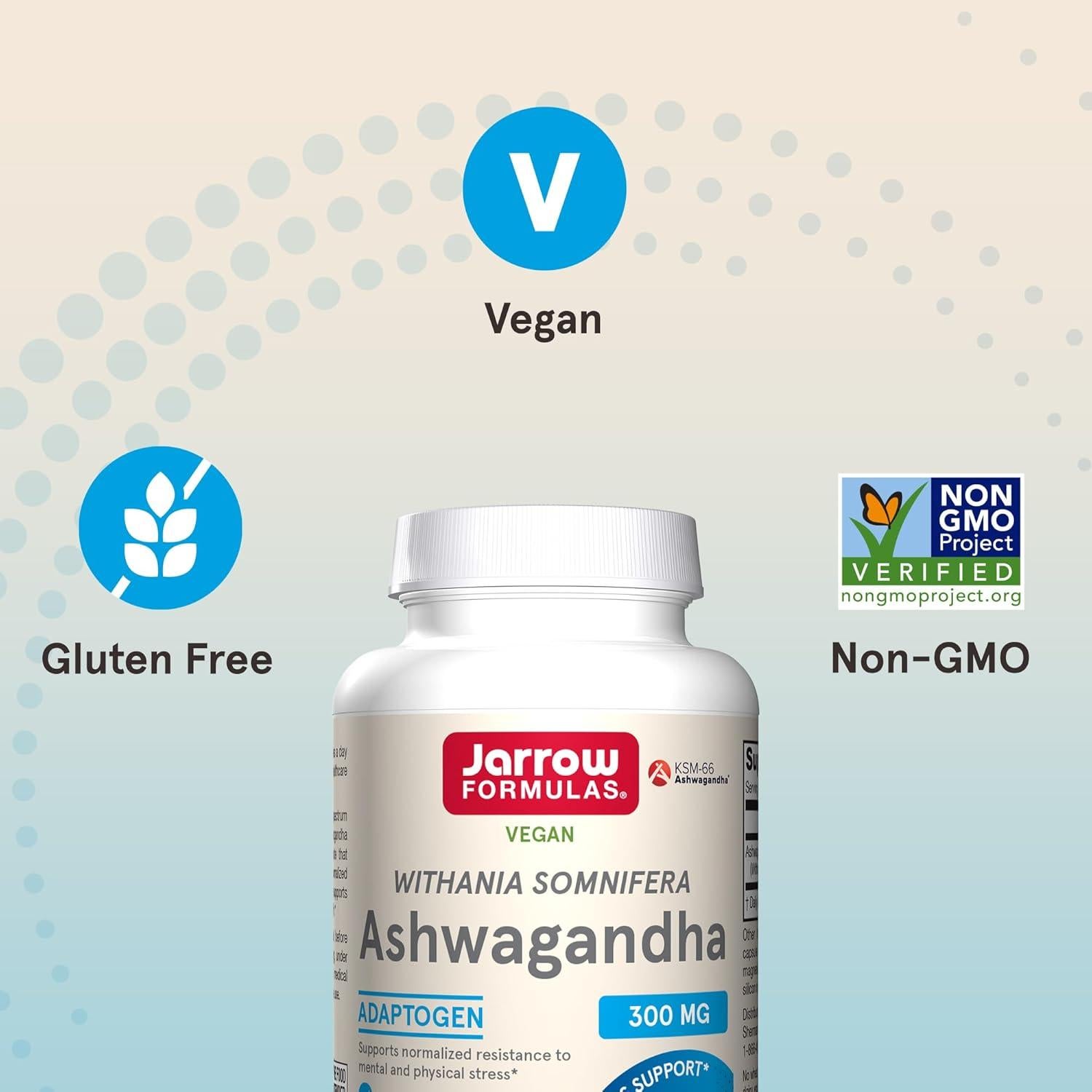 Cápsulas de Ashwagandha Jarrow Formulas 300 mg 120 Veganas