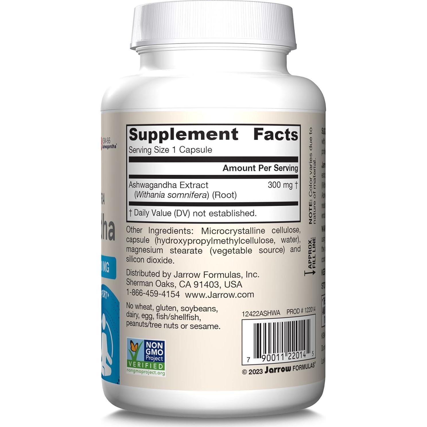 Cápsulas de Ashwagandha Jarrow Formulas 300 mg 120 Veganas