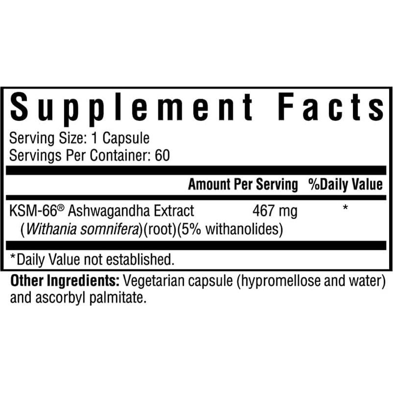 Extracto de Ashwagandha Seeking Health 467 mg 60 Cápsulas Veganas